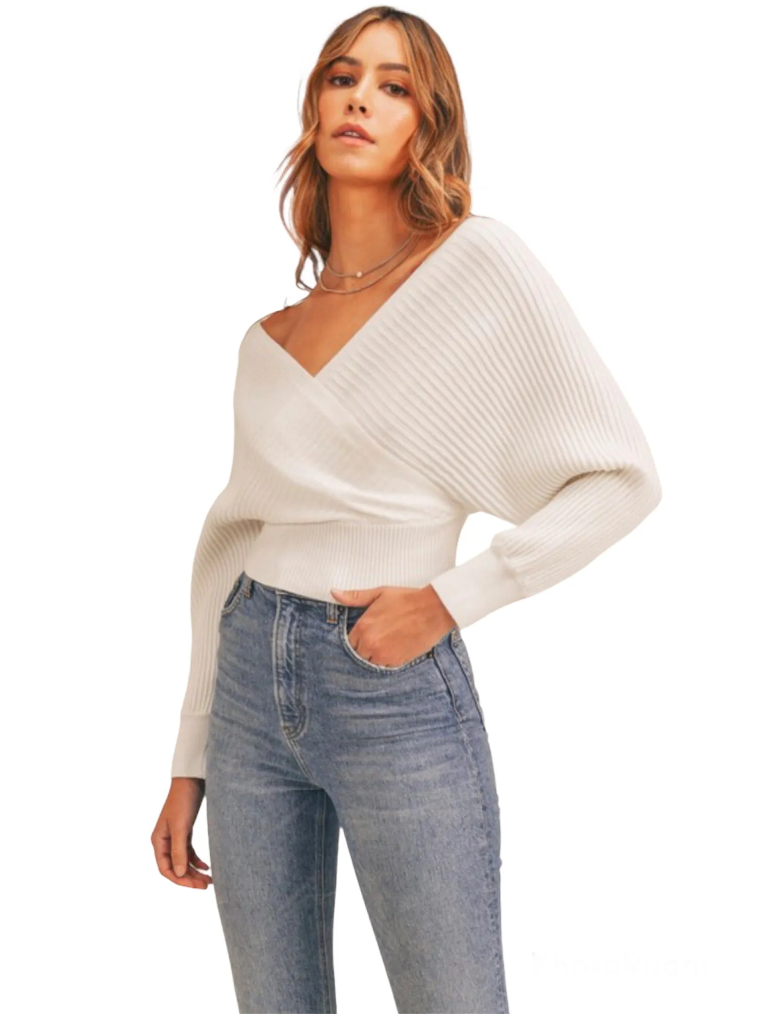 Festive White Sweater Top