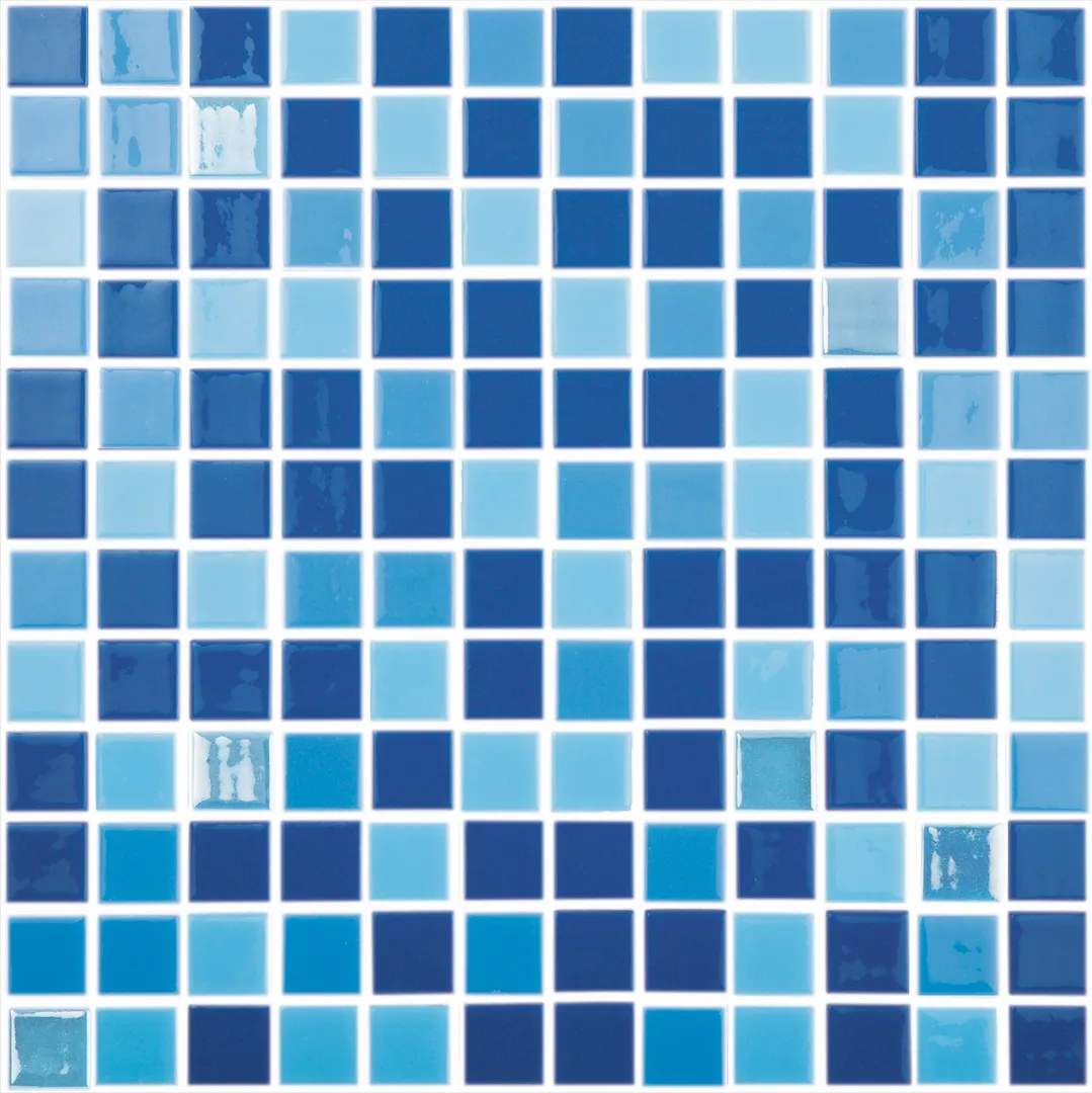 Fireglass 106, 107, 800 - Blue Blend, 1" x 1" - Glass Tile