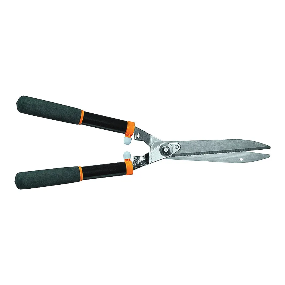 FISKARS 391814-1001 Hedge Shear, Serrated Blade, 10 in L Blade, Carbon Steel Blade, Steel Handle, 23 in OAL