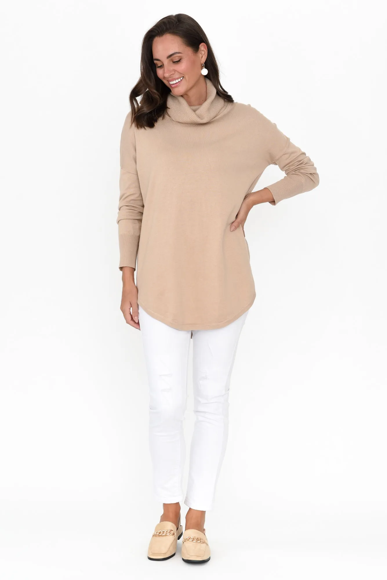 Fleur Beige Knit Jumper