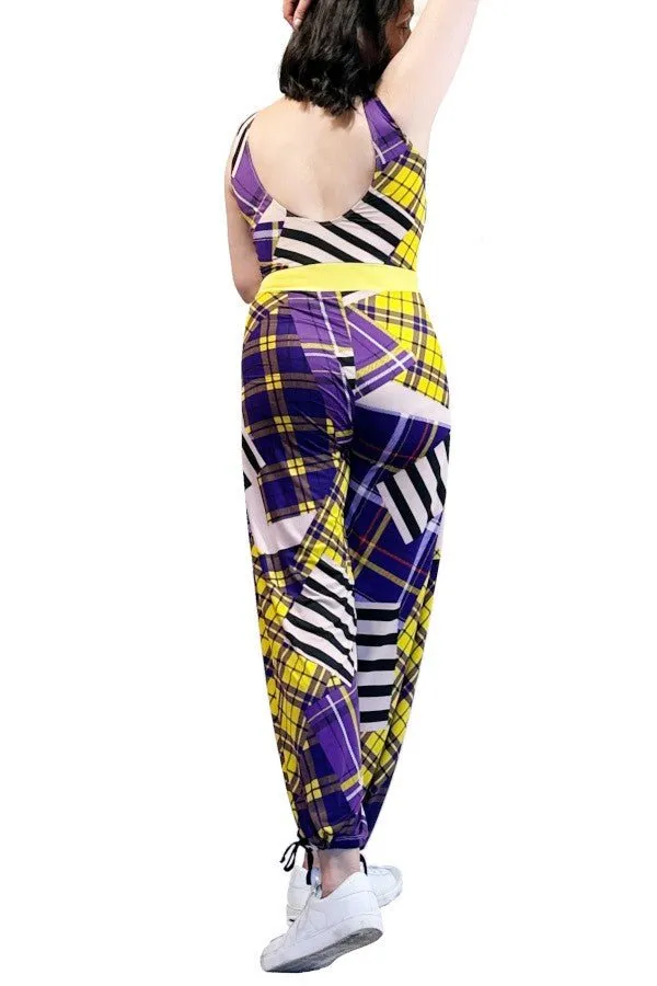 funky plaid tango jumpsuit