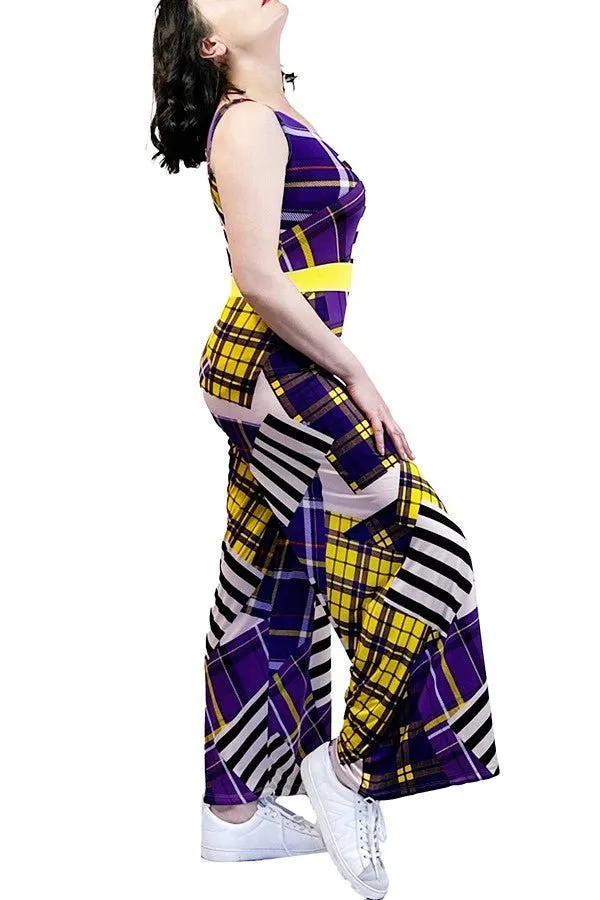 funky plaid tango jumpsuit