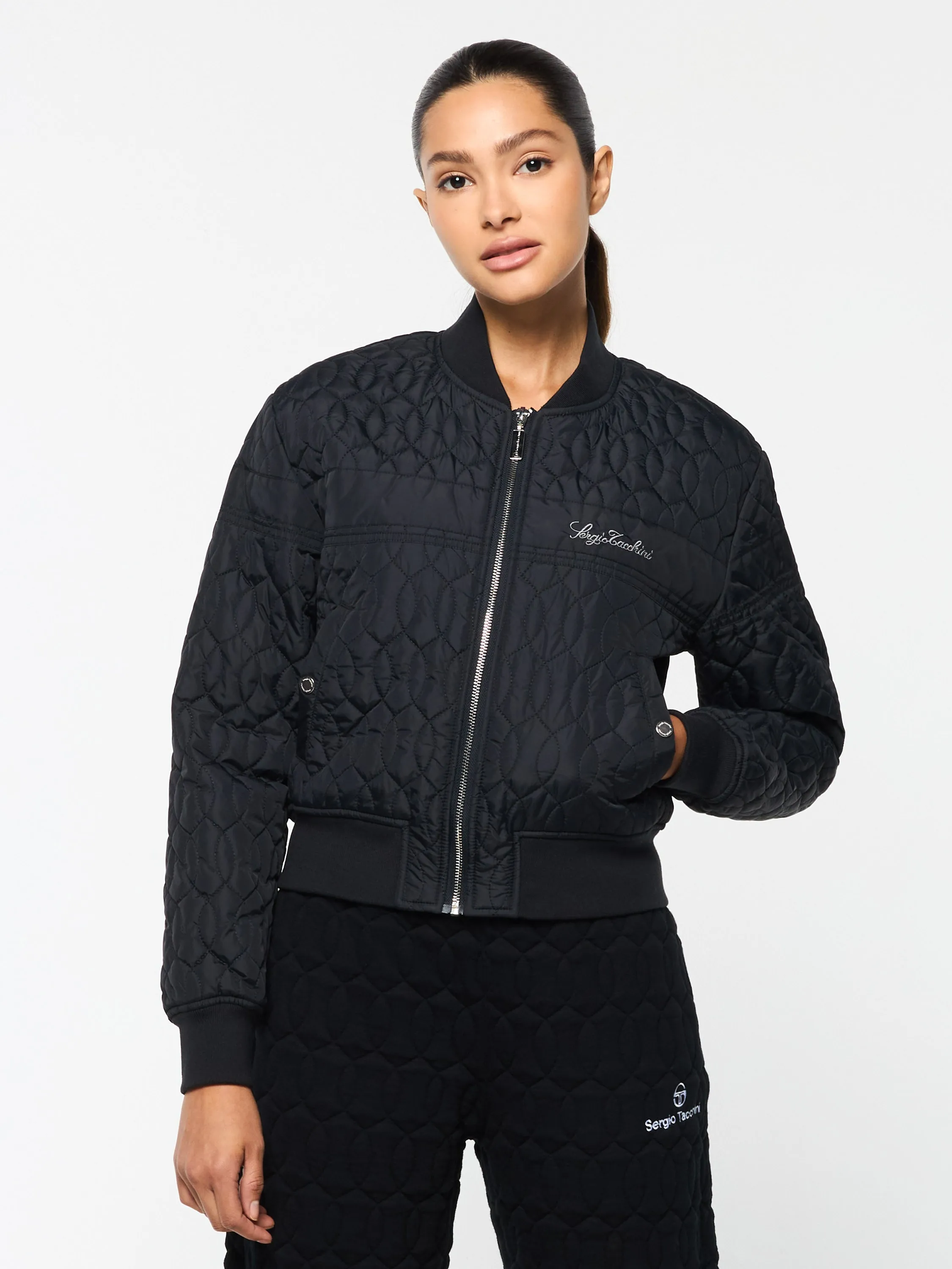 Gabrisa Velour Track Jacket- Black Beauty