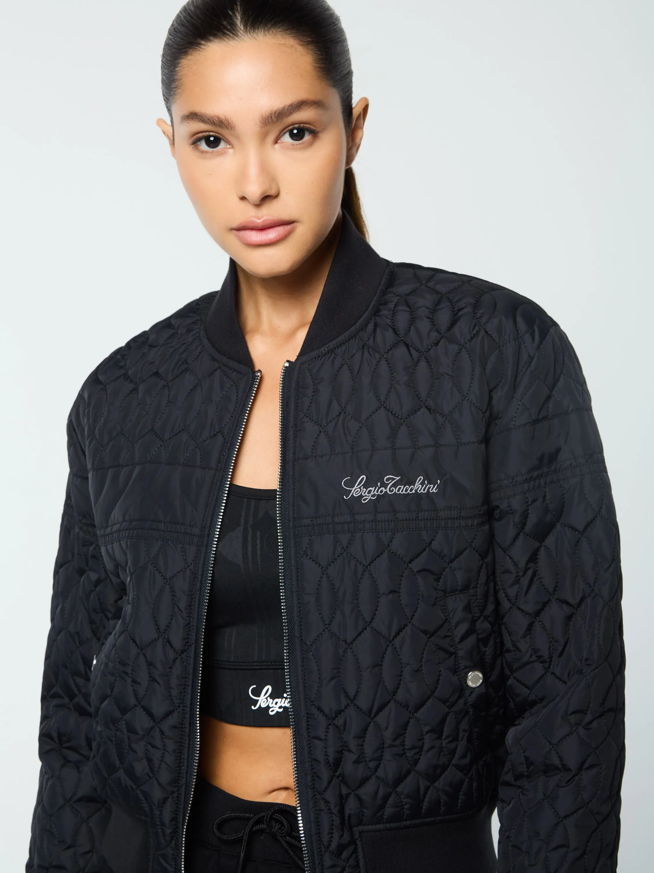 Gabrisa Velour Track Jacket- Black Beauty