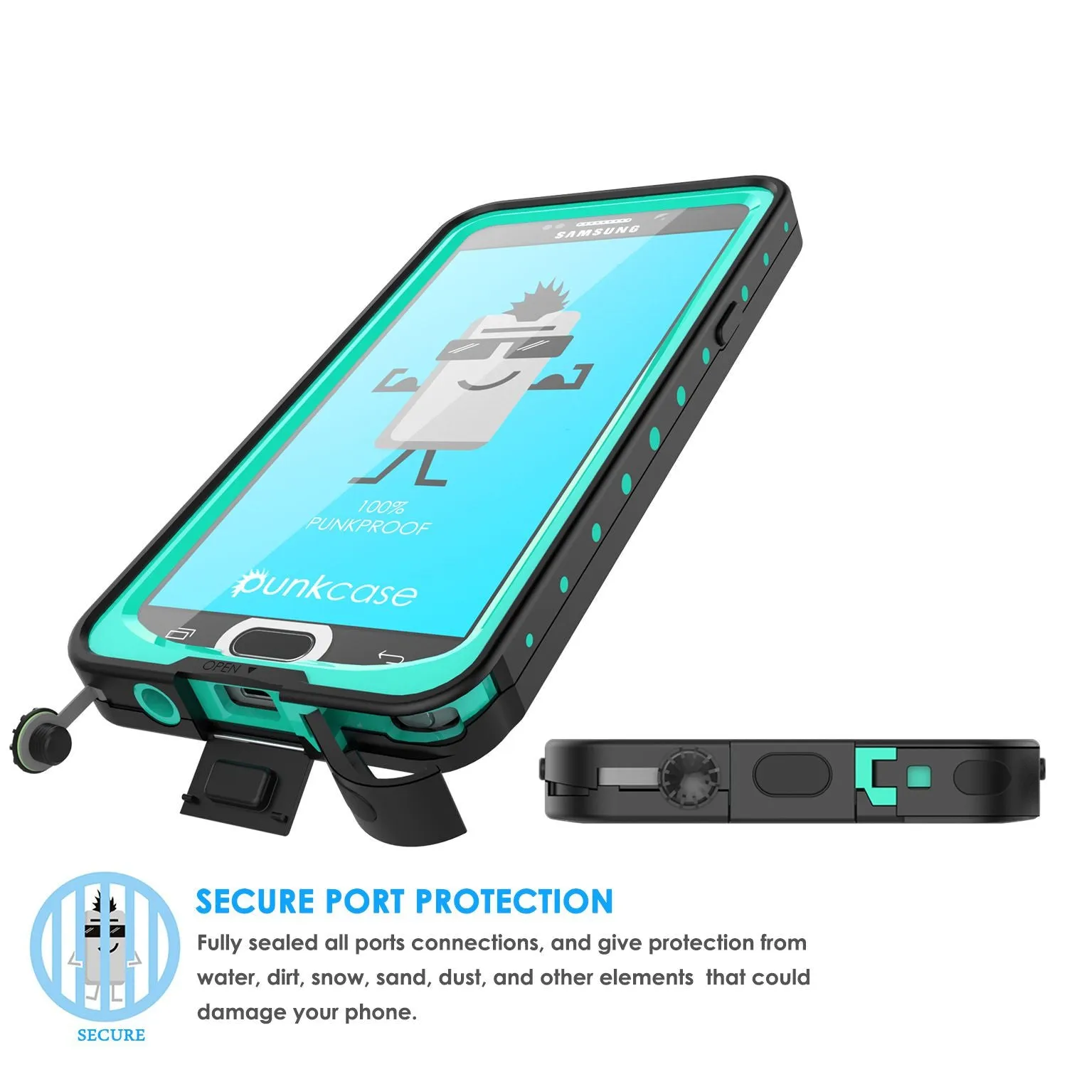 Galaxy Note 5 Waterproof Case, Punkcase StudStar Teal Shock/Dirt/Snow Proof | Lifetime Warranty