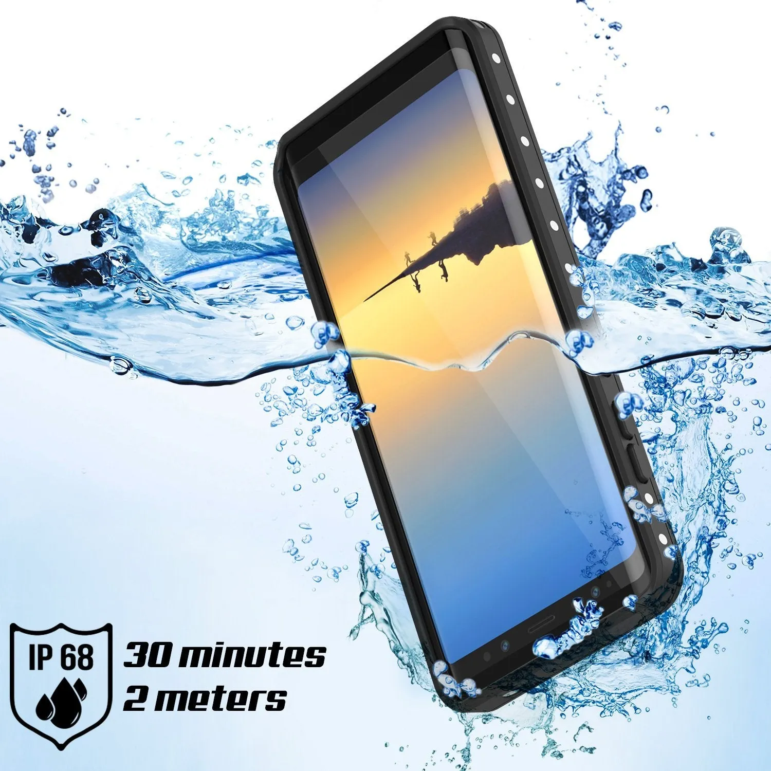 Galaxy Note 8 Waterproof Case, PunkСase StudStar White Thin 6.6ft Underwater IP68 Shock/Snow Proof