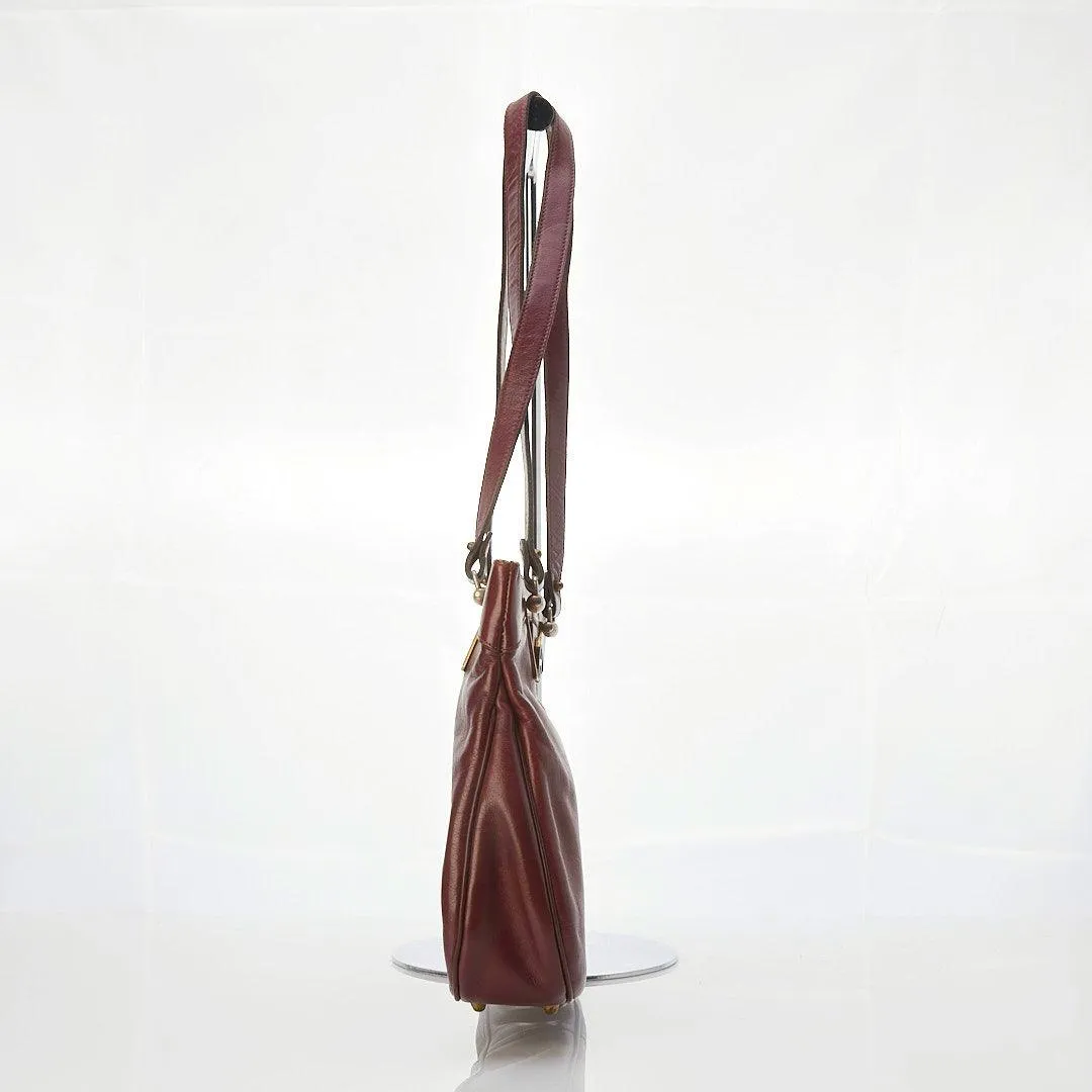 Genne Aigner Handmade Leather Burgundy Handbag