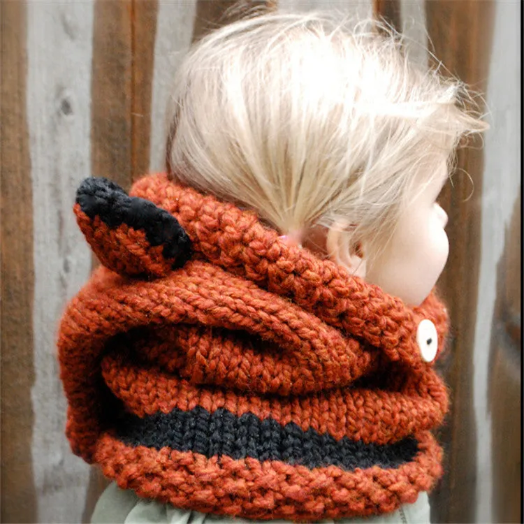 Girls Knit Fox Hats