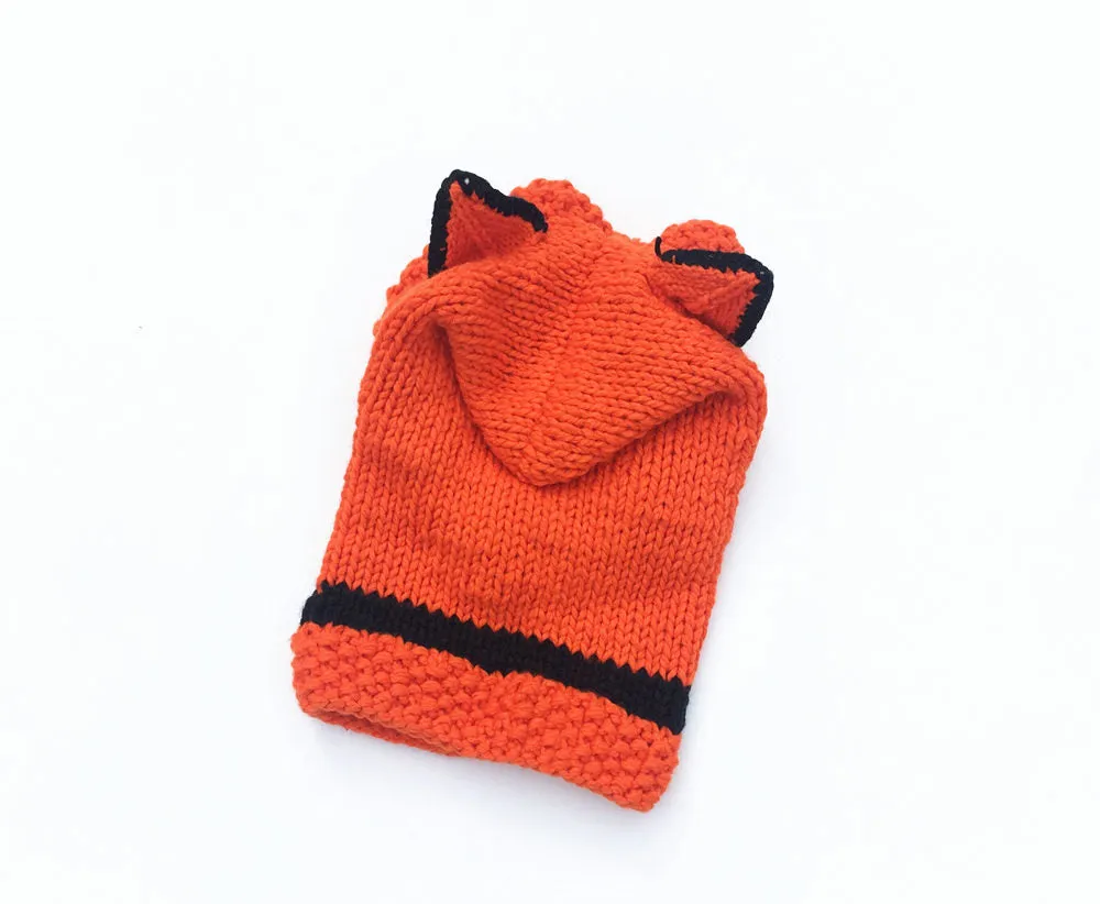 Girls Knit Fox Hats