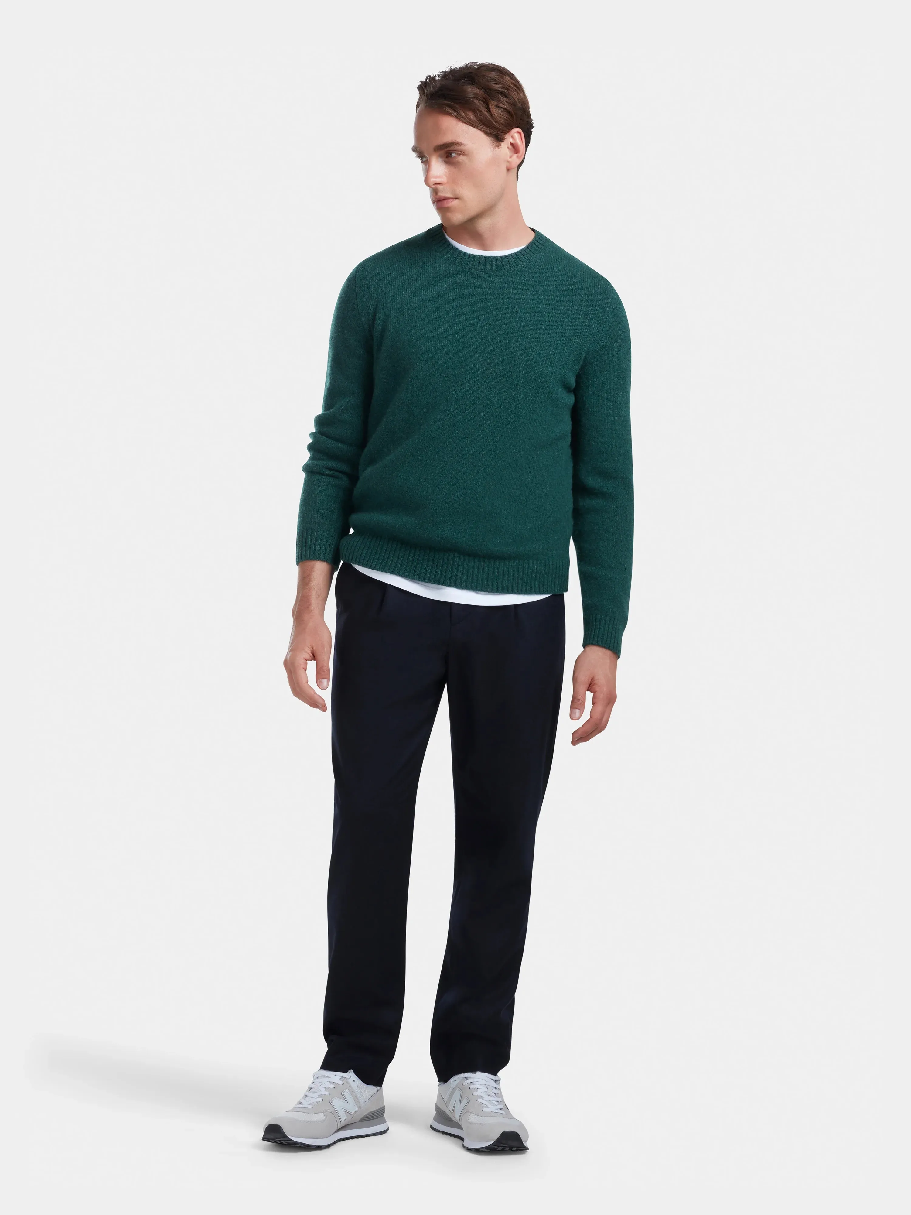 Green Cashmere Crew Neck Jumper