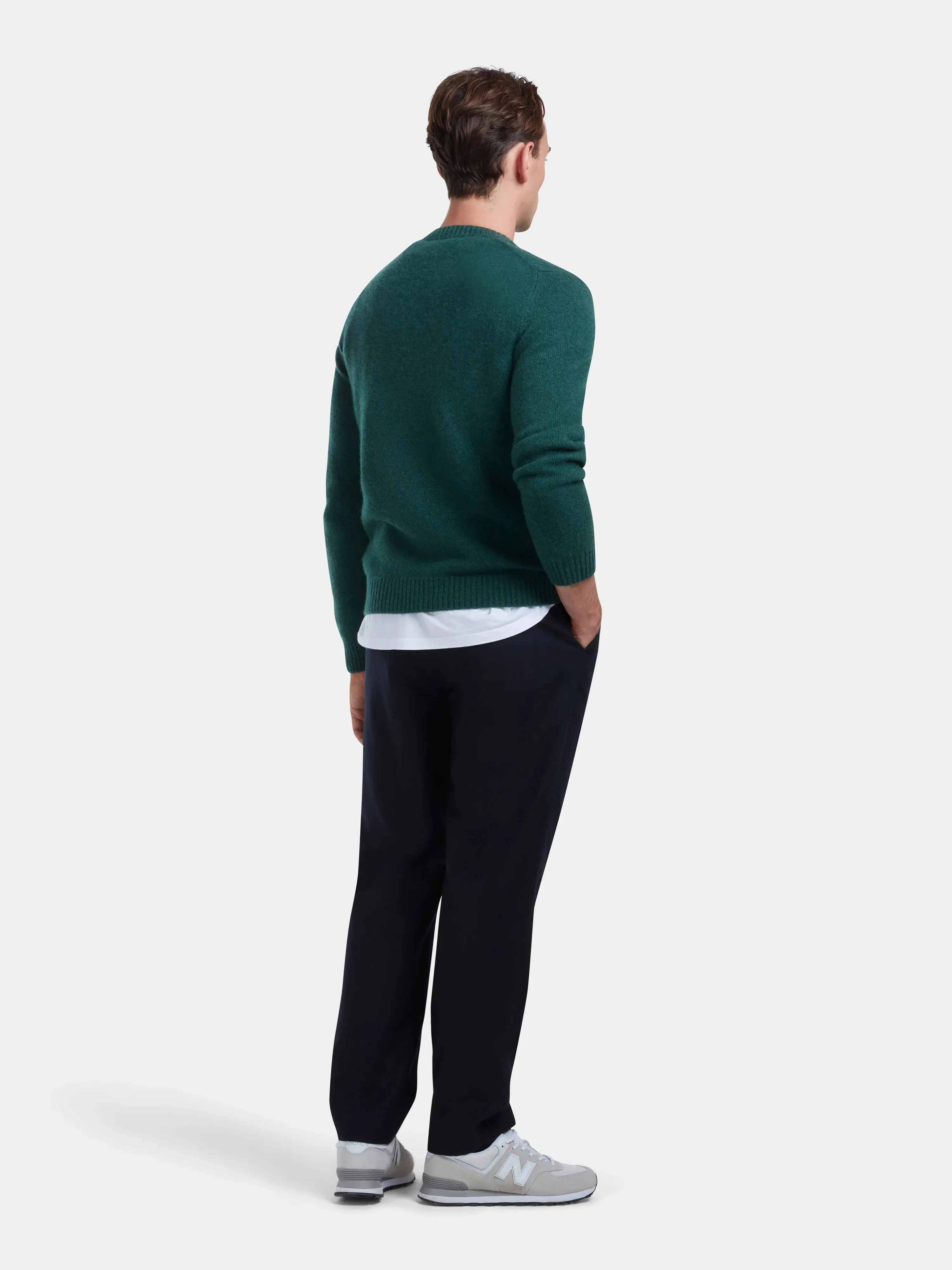 Green Cashmere Crew Neck Jumper