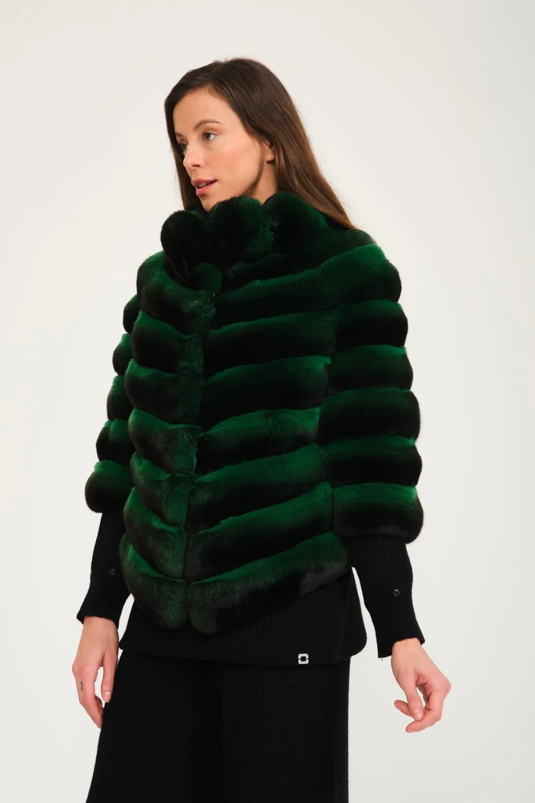 Green Chinchilla Fur Coat