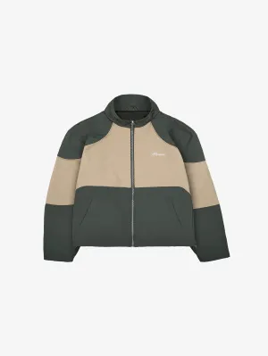 GREEN CONTRAST NYLON TRACK JACKET