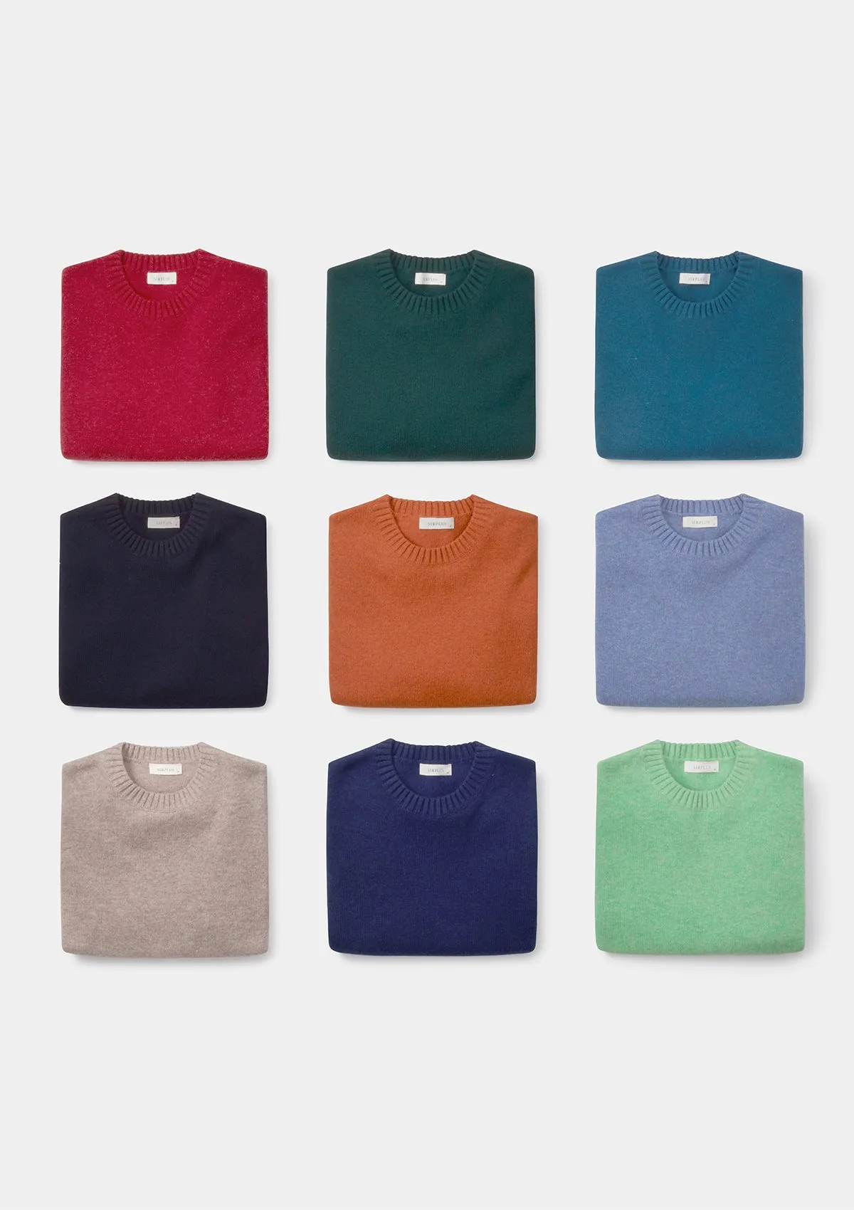 Green Lambswool Crew Neck Jumper