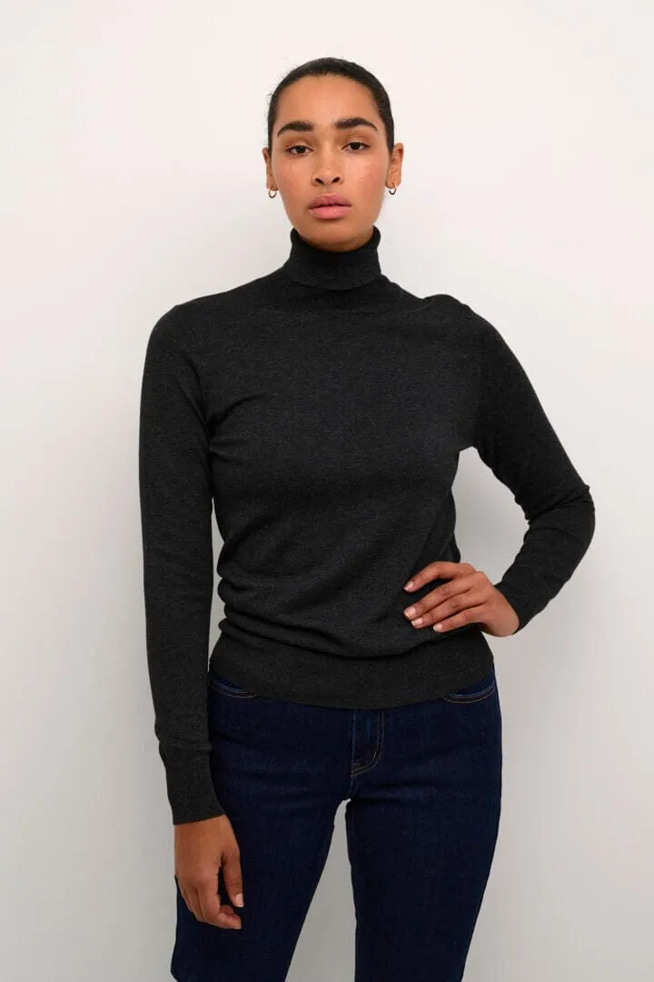 GREY LONG SLEEVE TURTLE NECK SWEATER