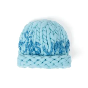 Hand Knit Chunky Knit Beanie [Blue]