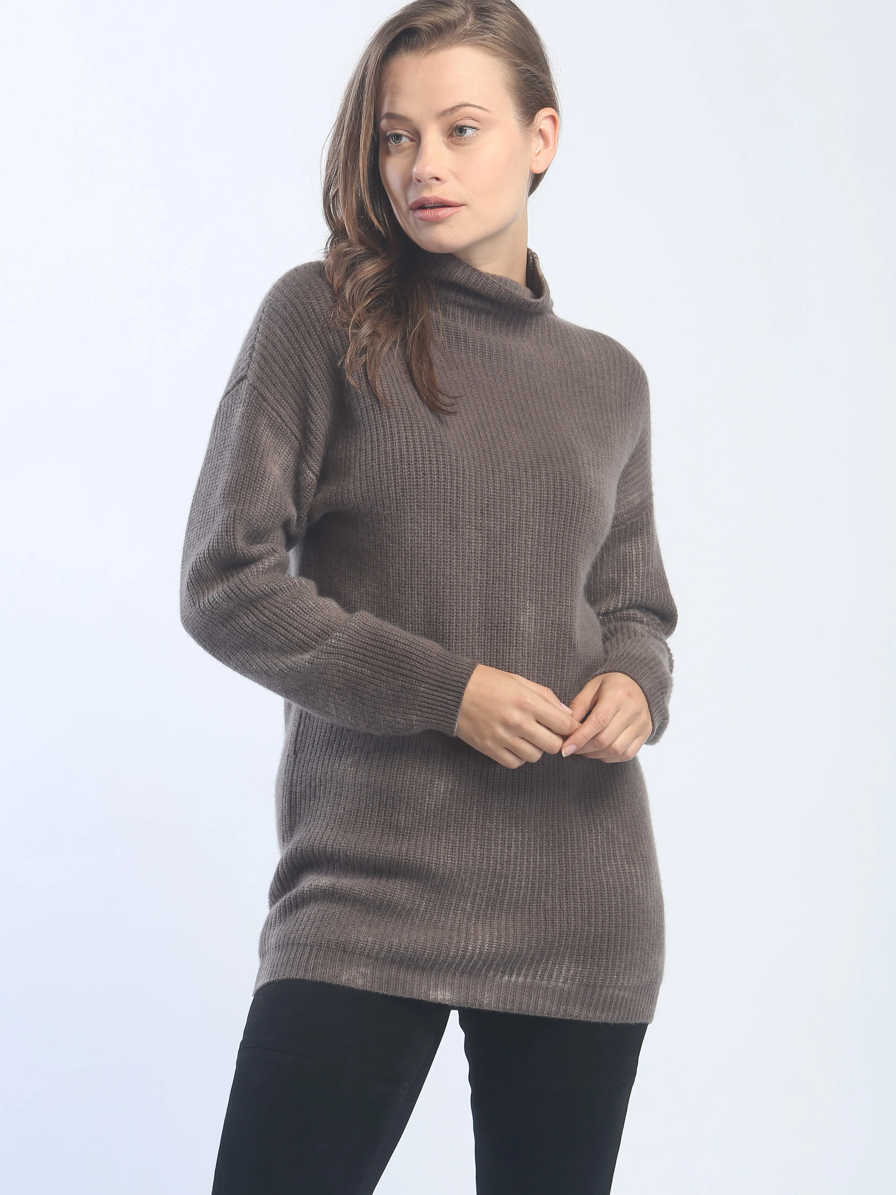 Hand Painted Ribbed Turtleneck Pullover