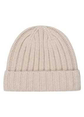 Hestia Ribbed Beanie in Hessian