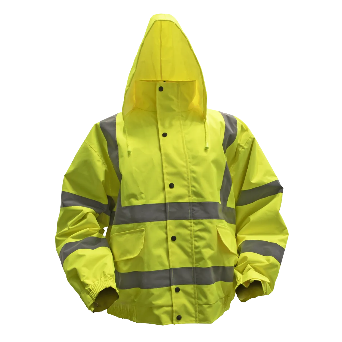 Hi-Vis Yellow Jacket with Quilted Lining & Elasticated Waist - X-Large