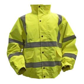 Hi-Vis Yellow Jacket with Quilted Lining & Elasticated Waist - X-Large