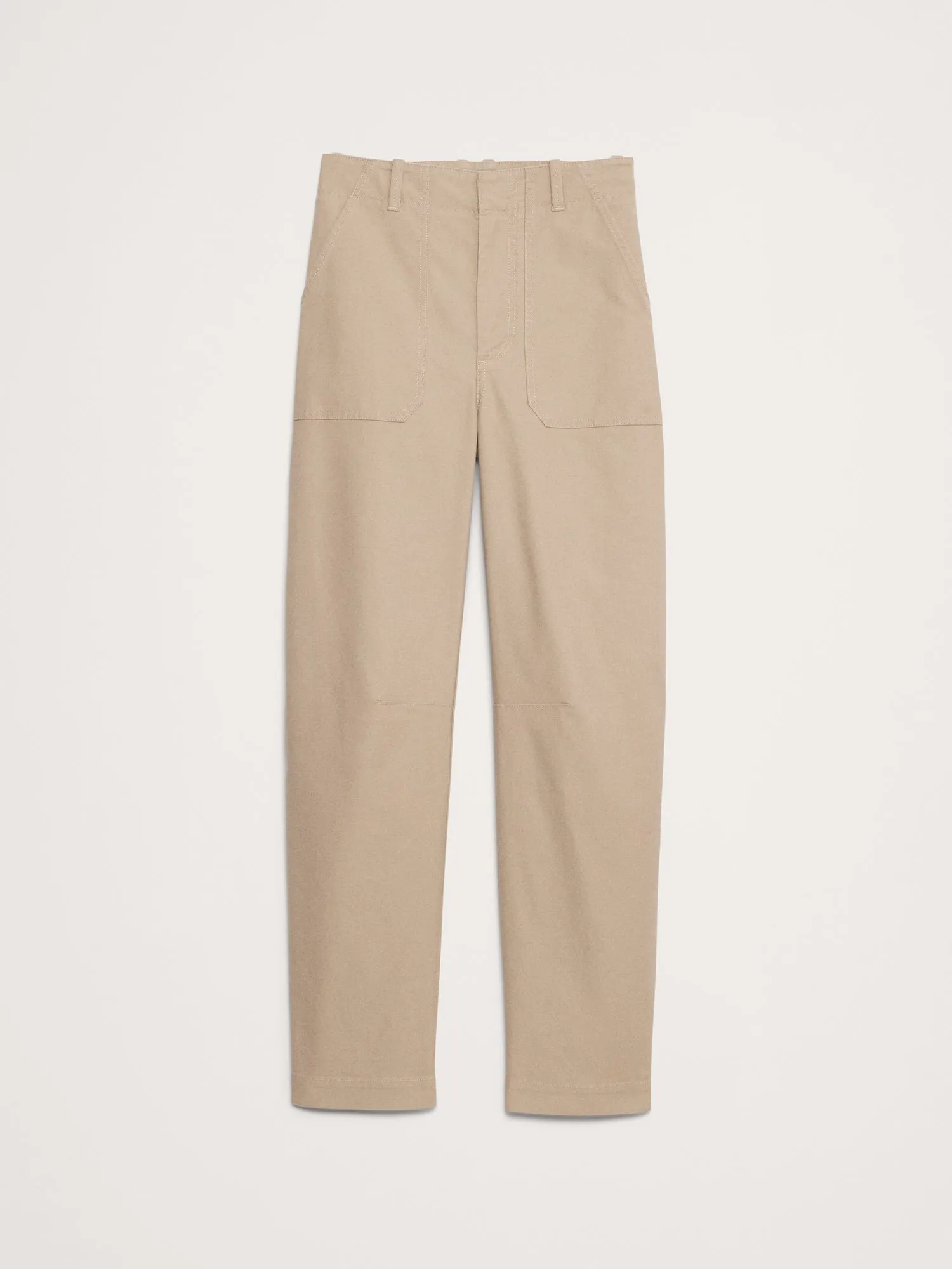 High-Rise Slim Barrel Utility Cropped Chino