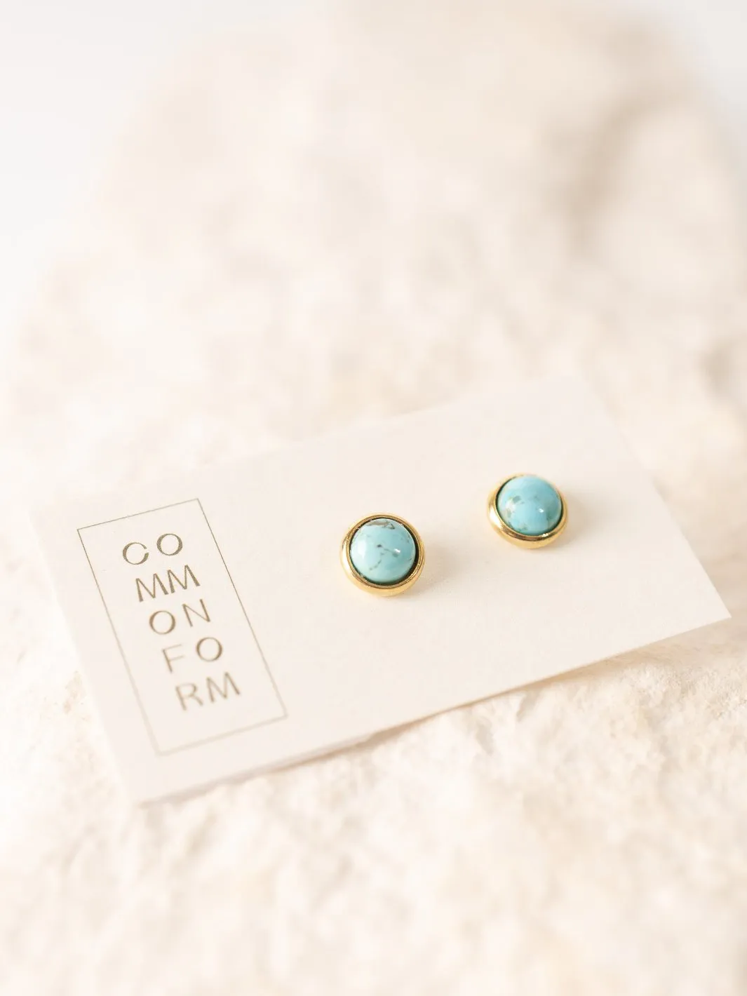 Hyalite Turquoise Stud Earrings