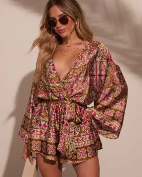 Jayden Printed Satin Romper