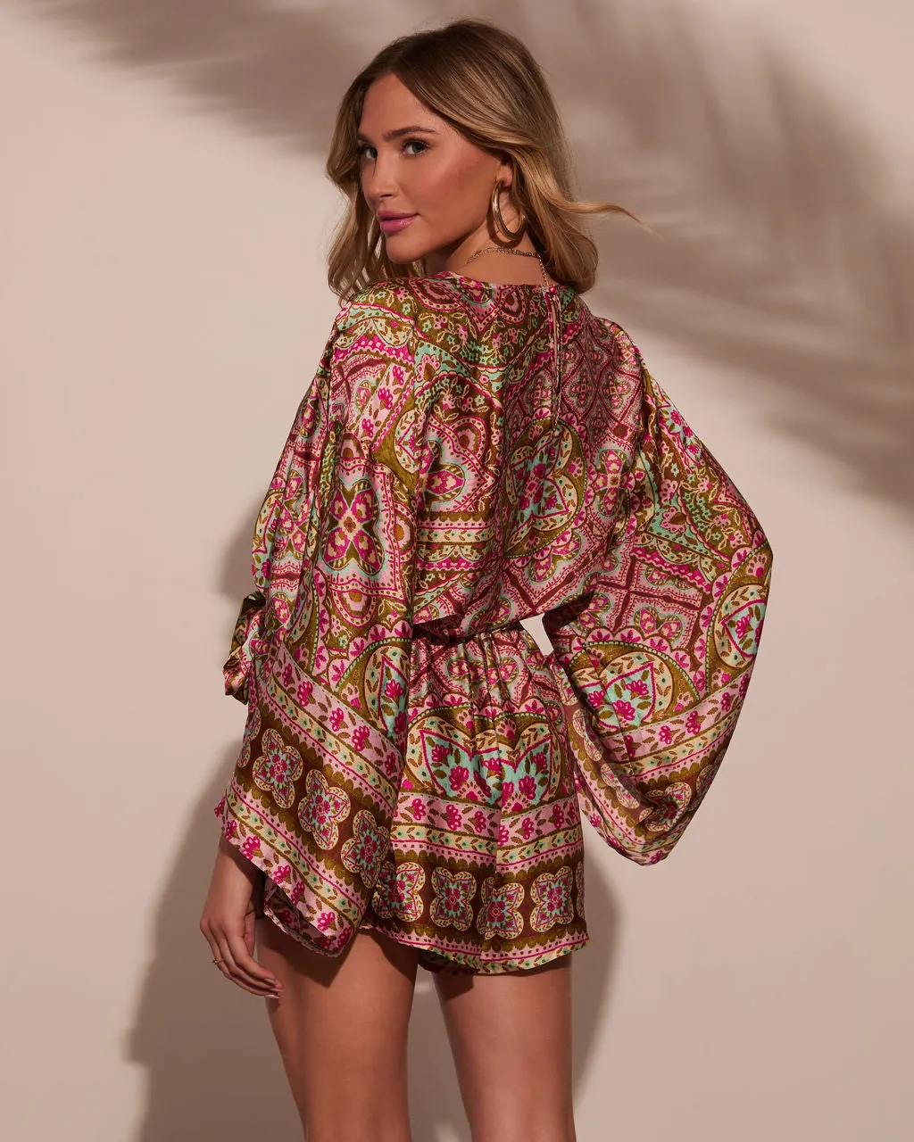 Jayden Printed Satin Romper