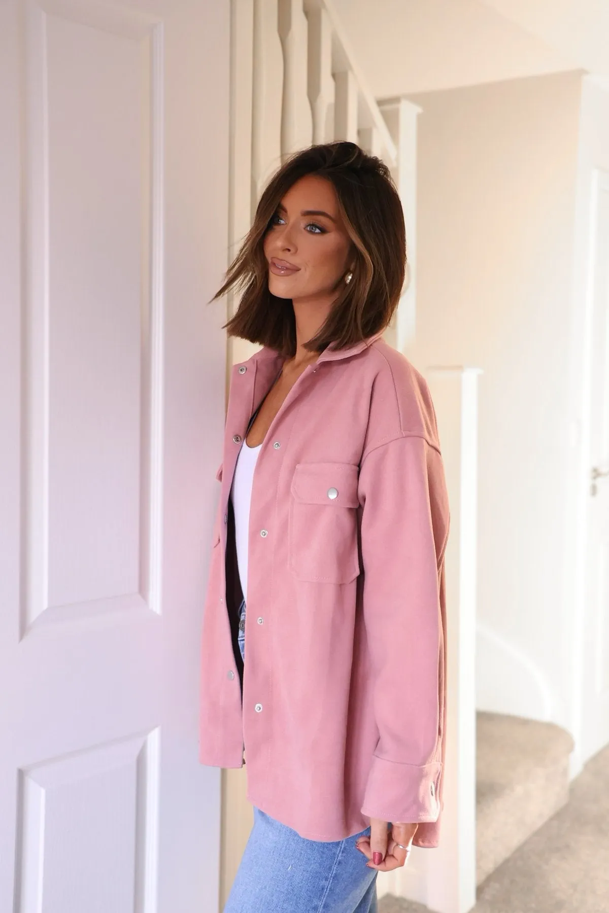 Jolene Pink Brushed Shacket