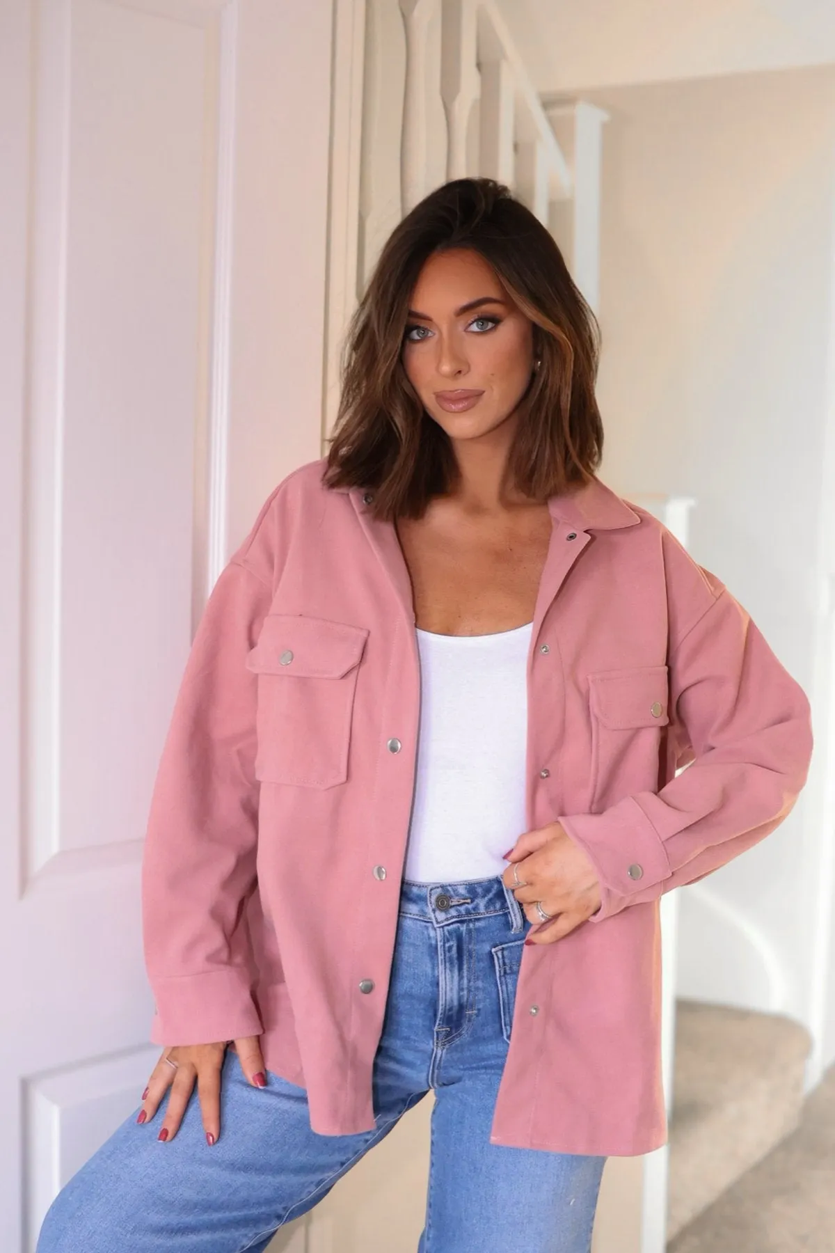 Jolene Pink Brushed Shacket