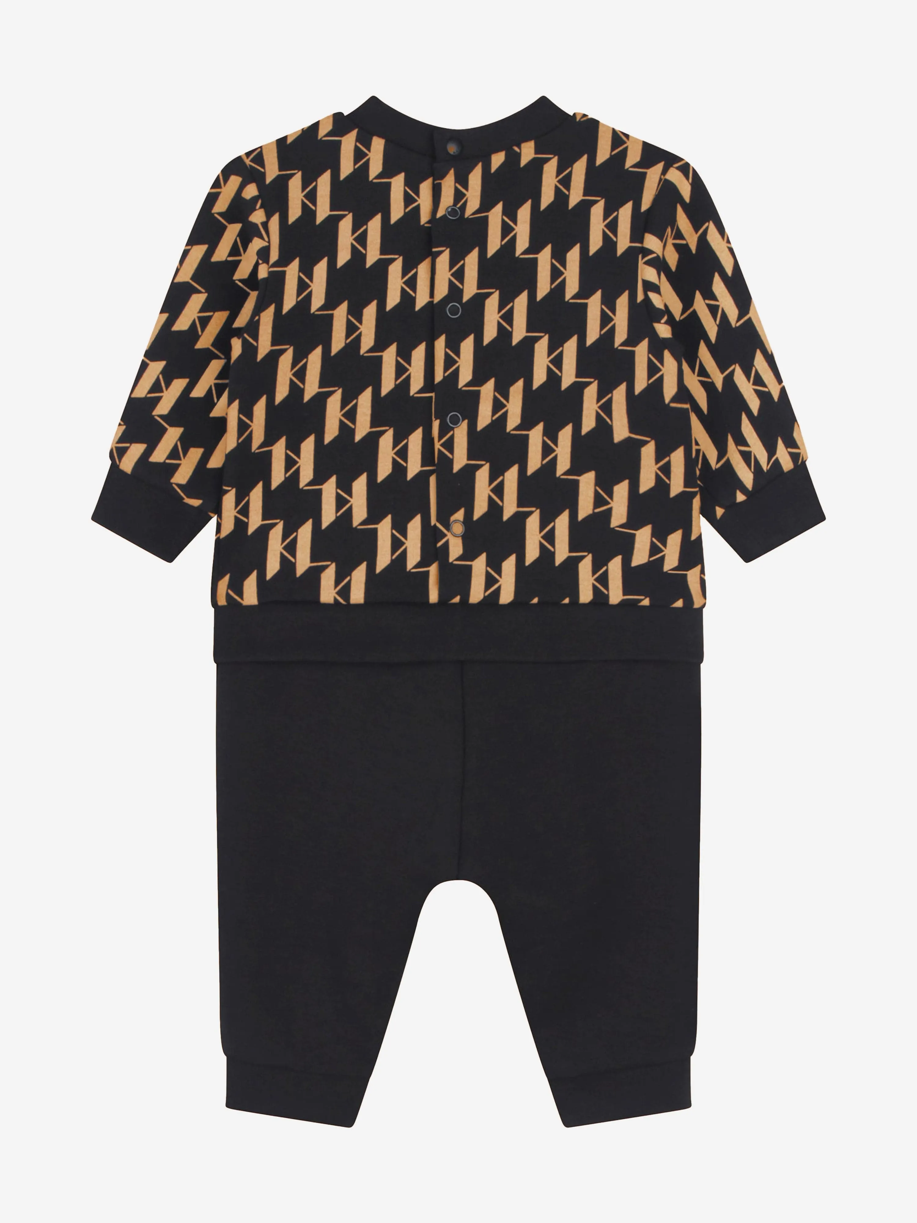 Karl Lagerfeld Baby Boys Logo Print Romper in Black