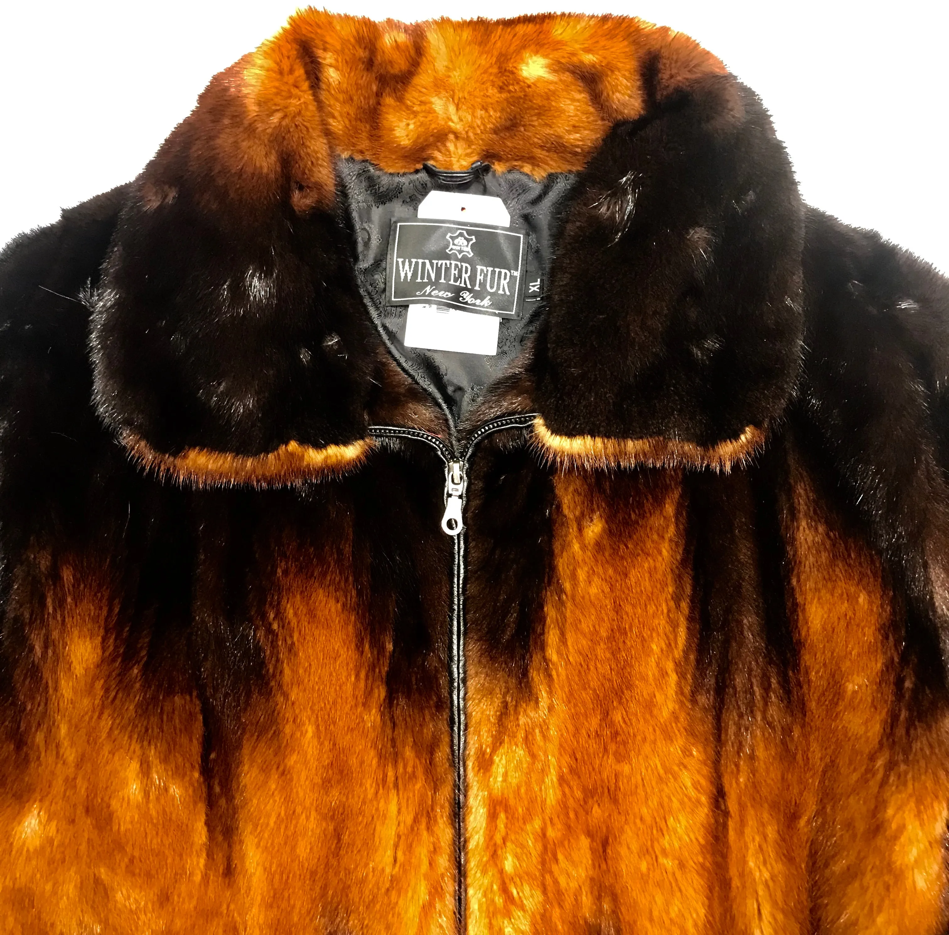 Kashani Cognac Full Mink Fur Coat