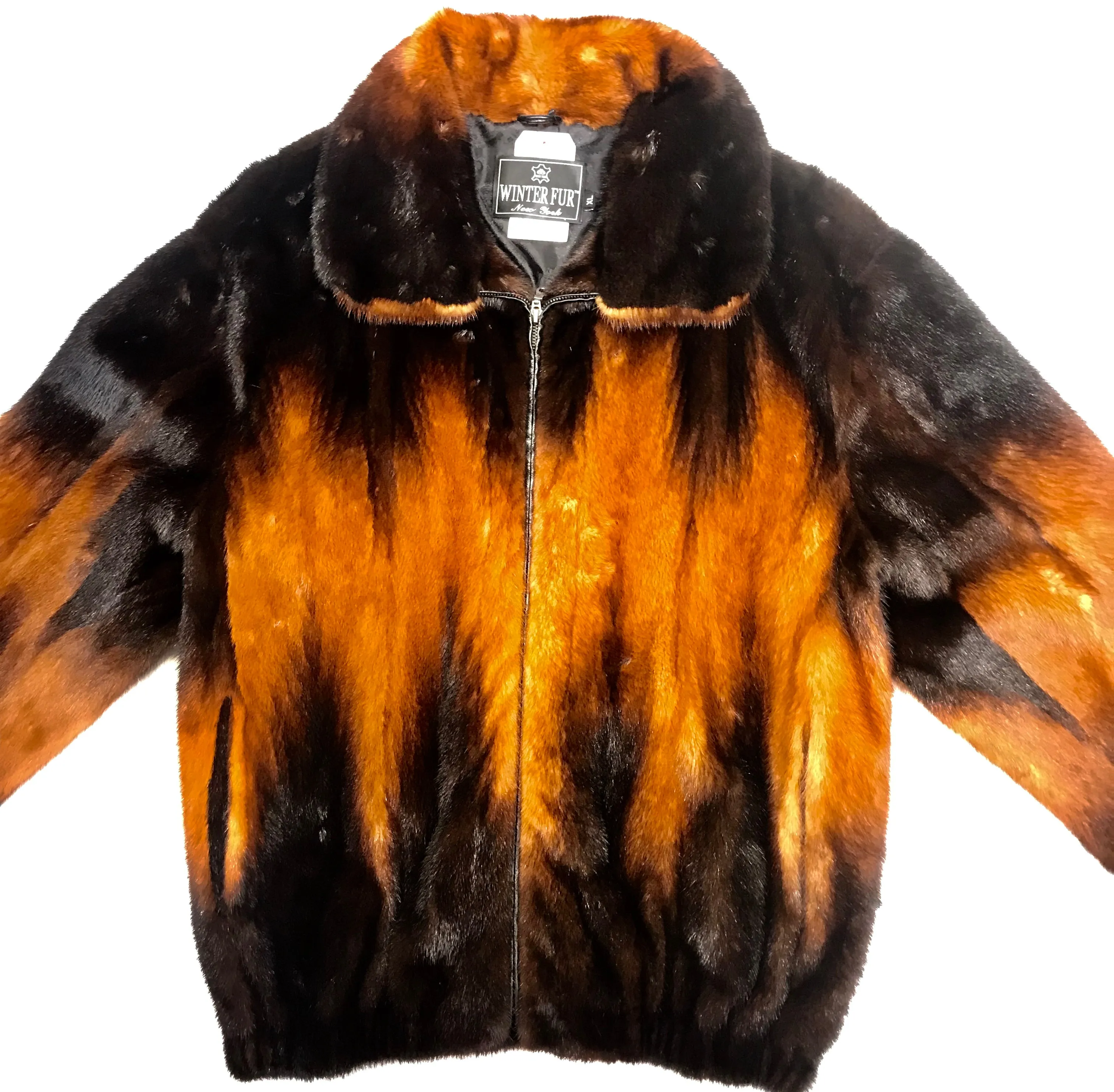 Kashani Cognac Full Mink Fur Coat