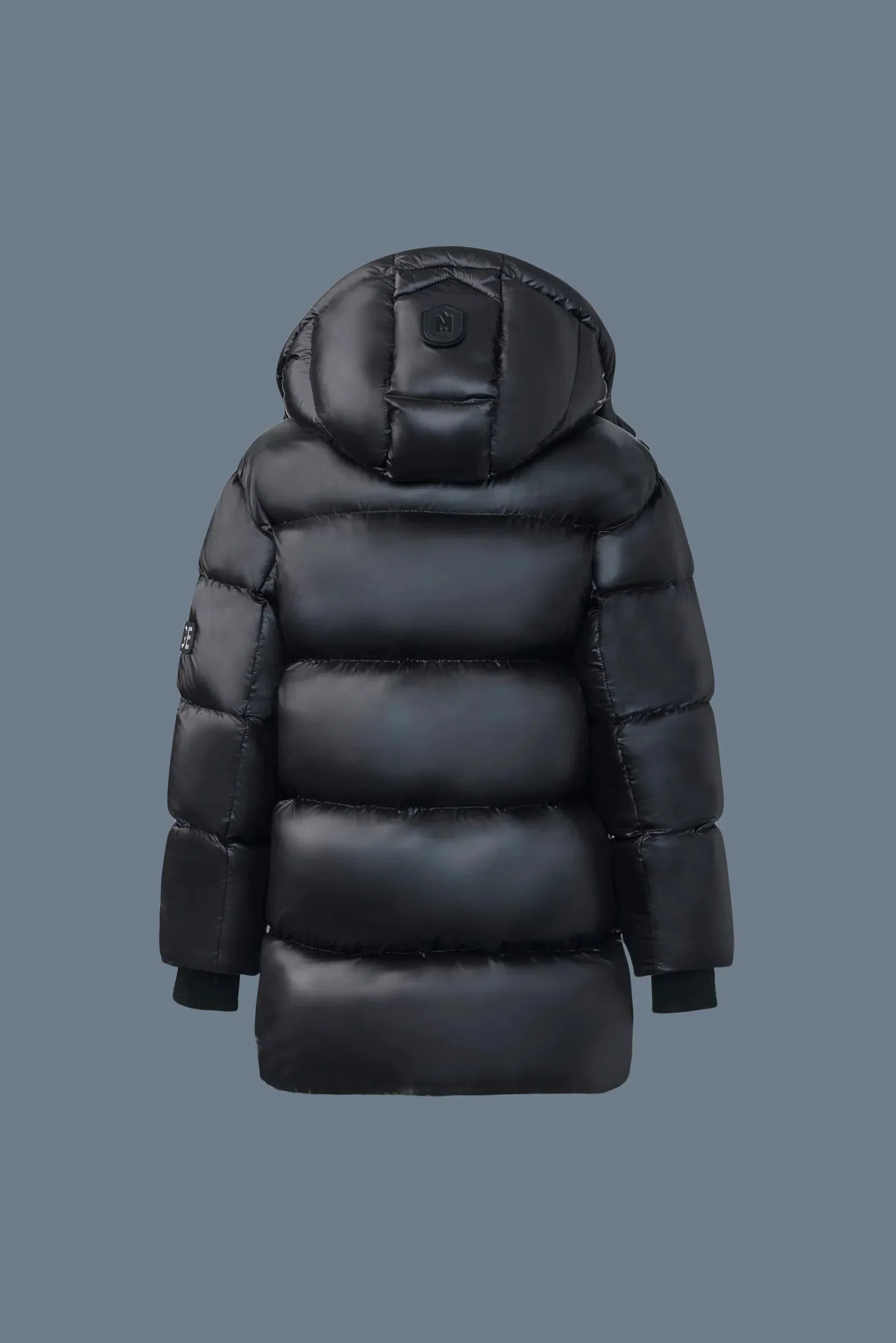 Kennie-Tlus Lustrous light down parka with hood for toddlers (Black) - MP0015920001BLK