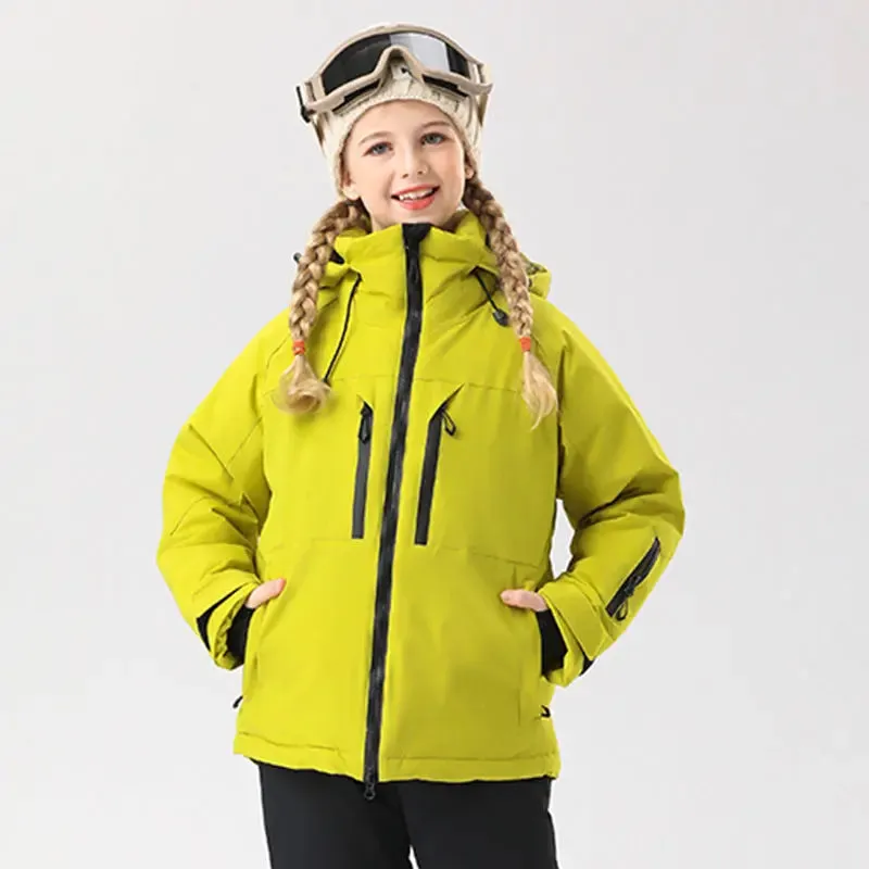 Kids Outdoor Snowboarding Jacket Hooded Warm Coat