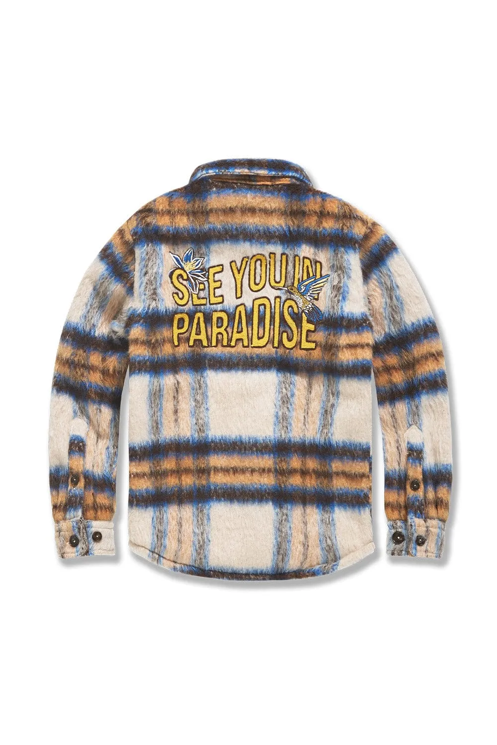 Kids See You In Paradise Flannel Shacket (Meadow)