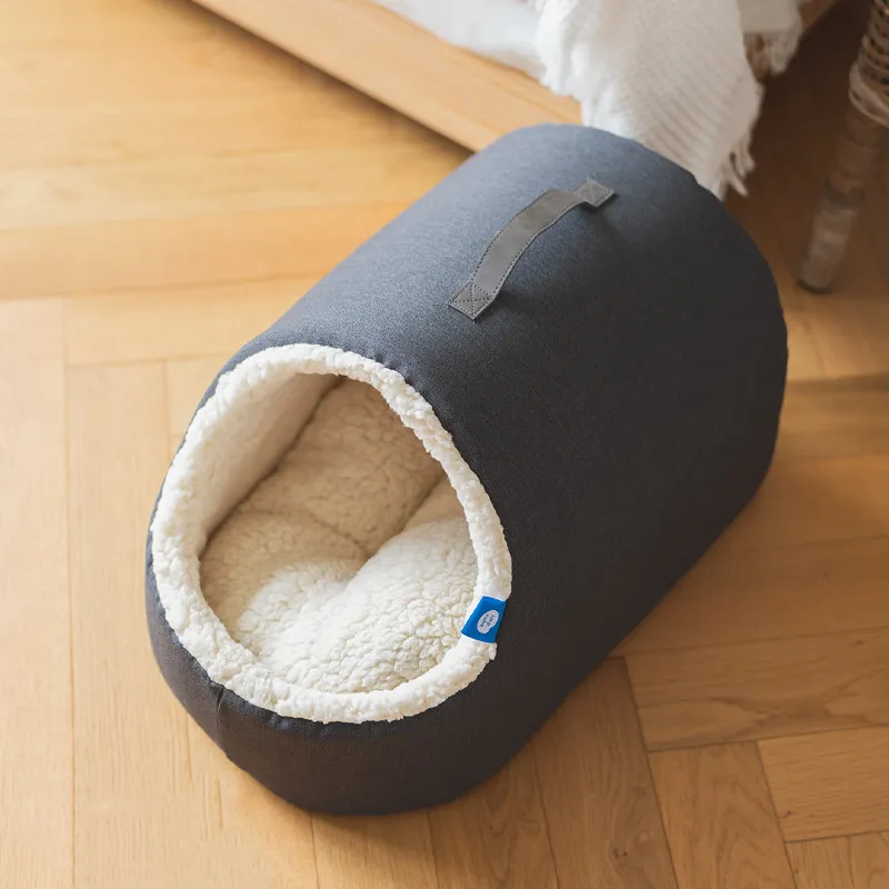 Large Enclosed Soft Fleece Cat Bed