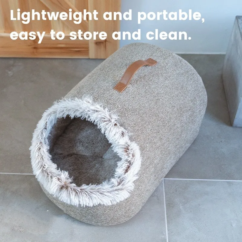 Large Enclosed Soft Fleece Cat Bed