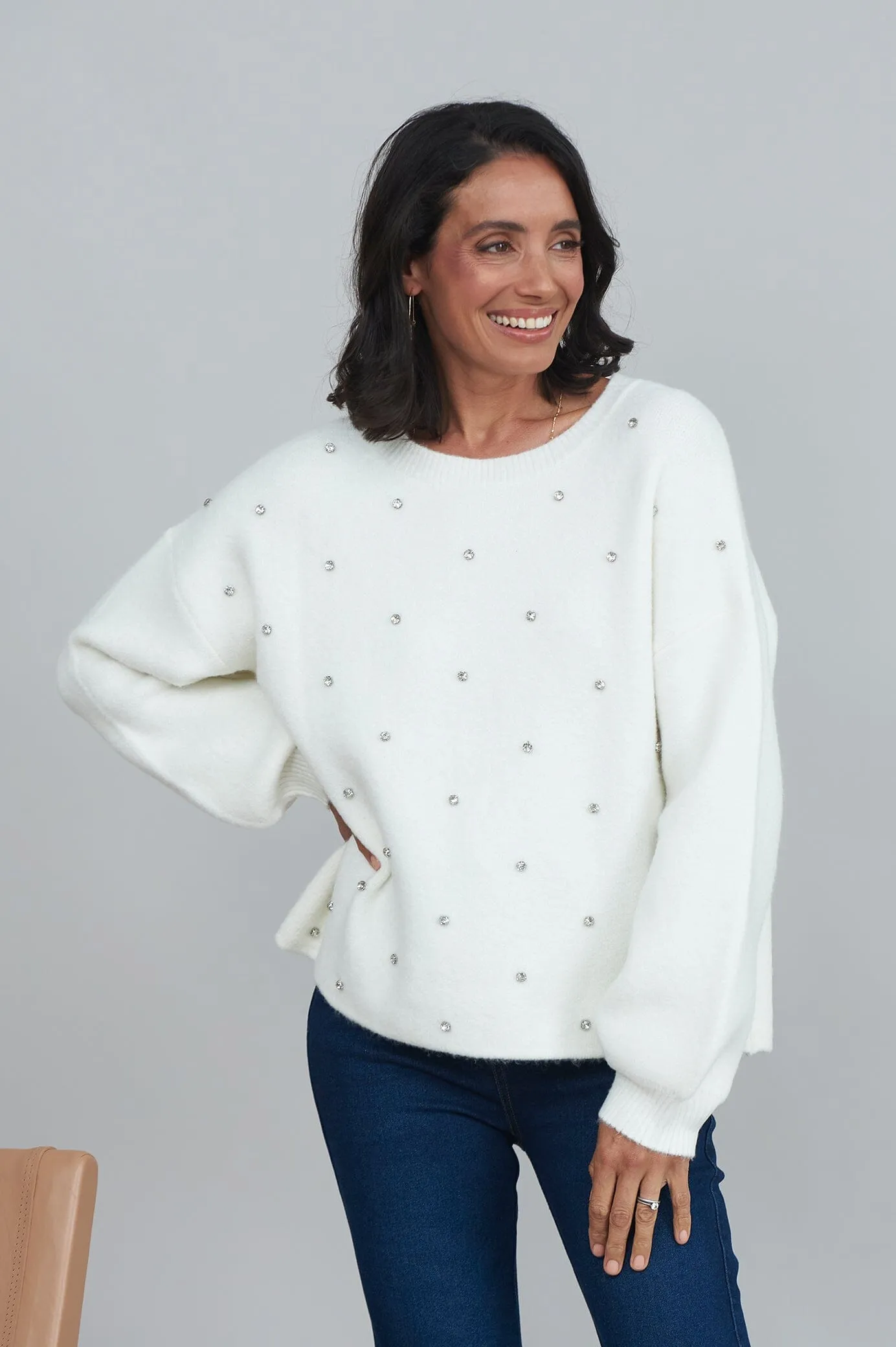 Lenya Diamante Jumper White