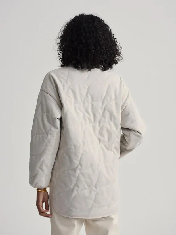 Light Sand Libby Plush Quilt Jacket