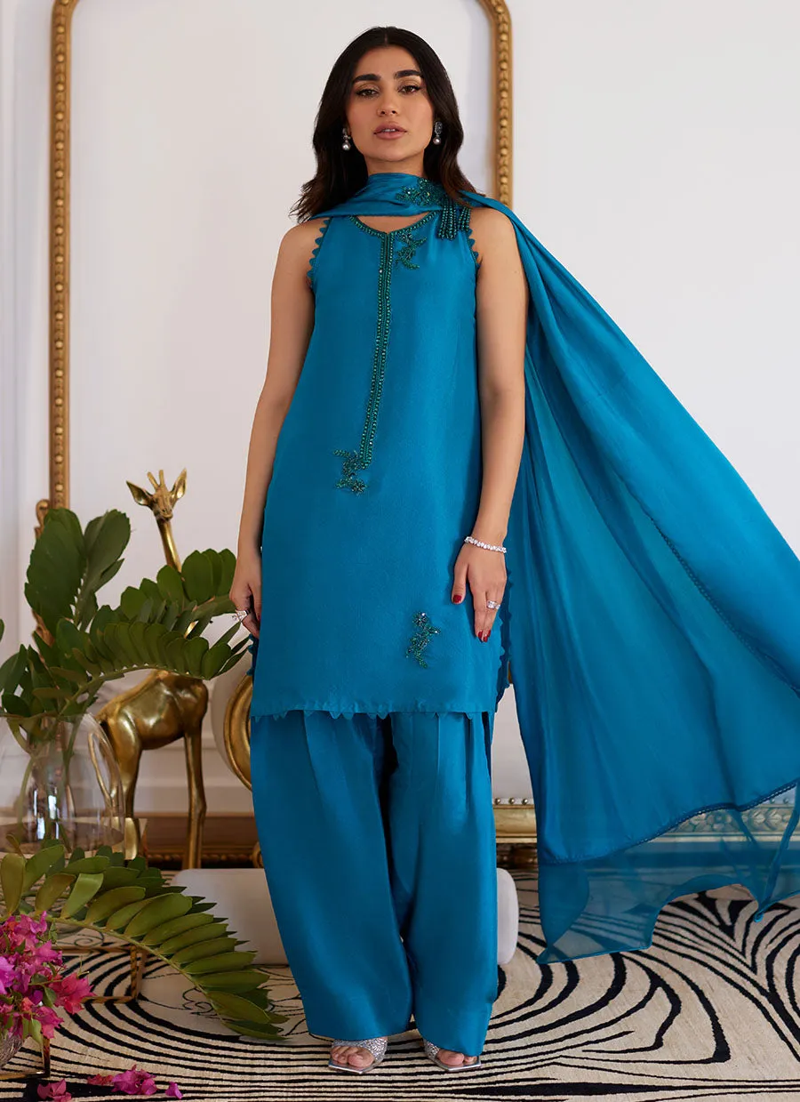 Lilou Raw Silk Shirt With Dupatta