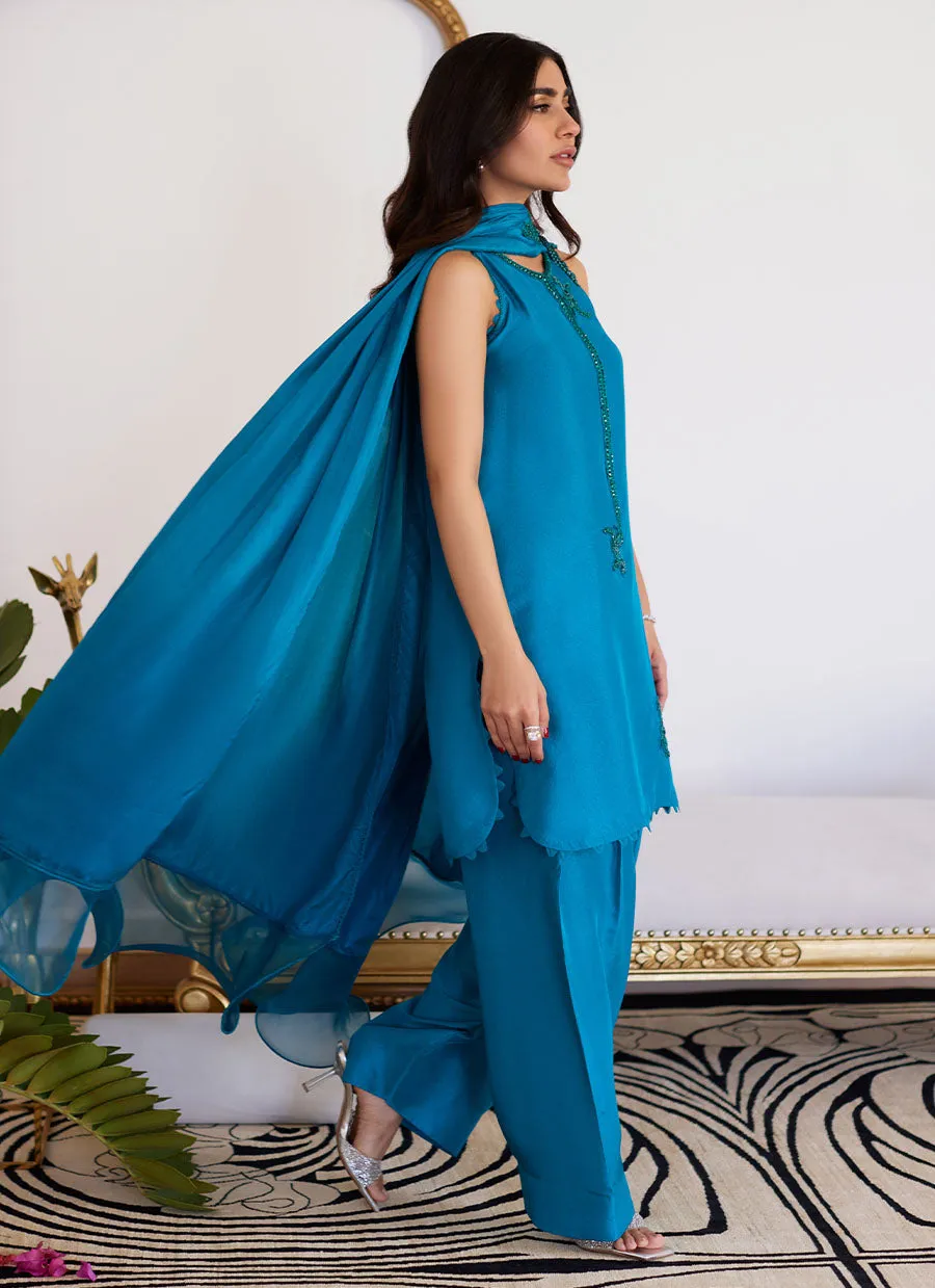 Lilou Raw Silk Shirt With Dupatta