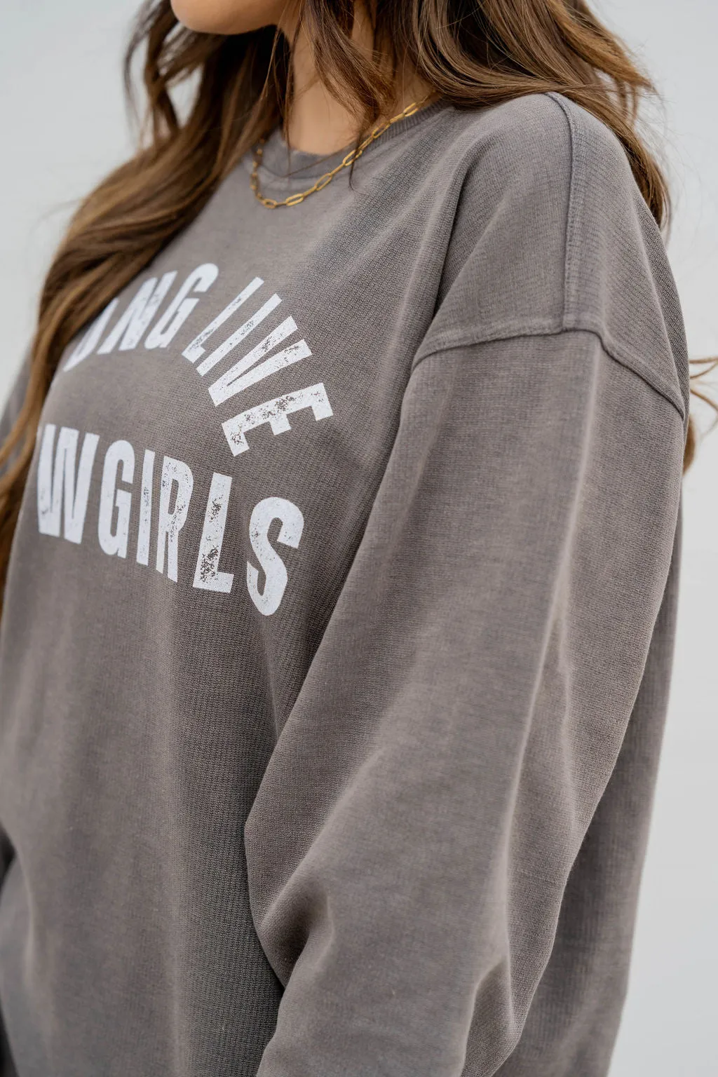 Long Live Cowgirls Waffled Graphic Crewneck