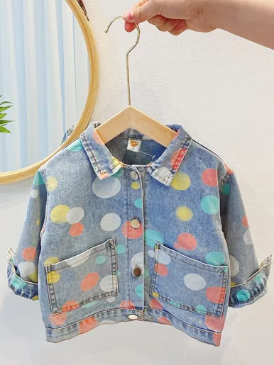 Love Color Polka Dots Denim Jacket