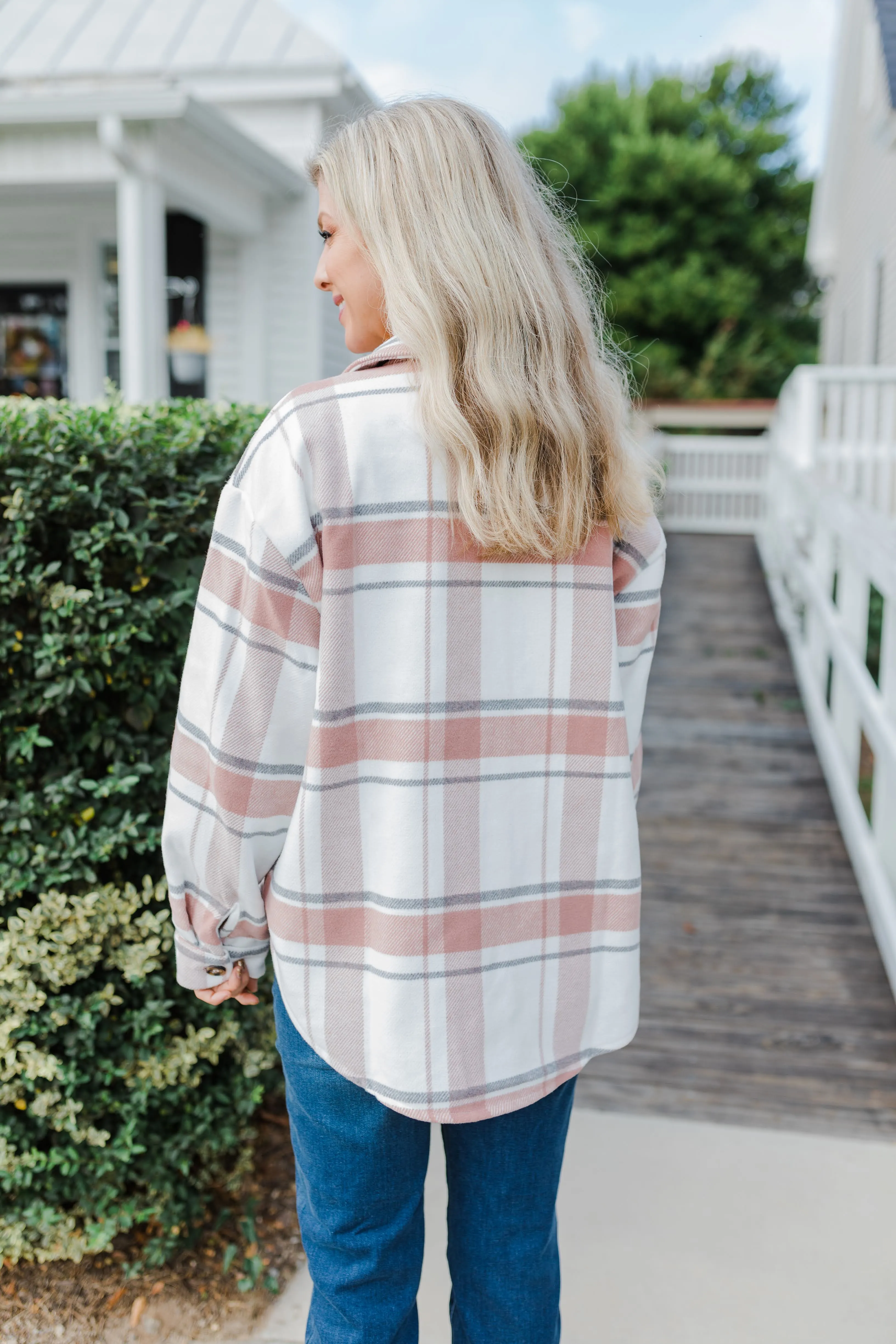 Mauve Plaid  Fall Flannel Shacket