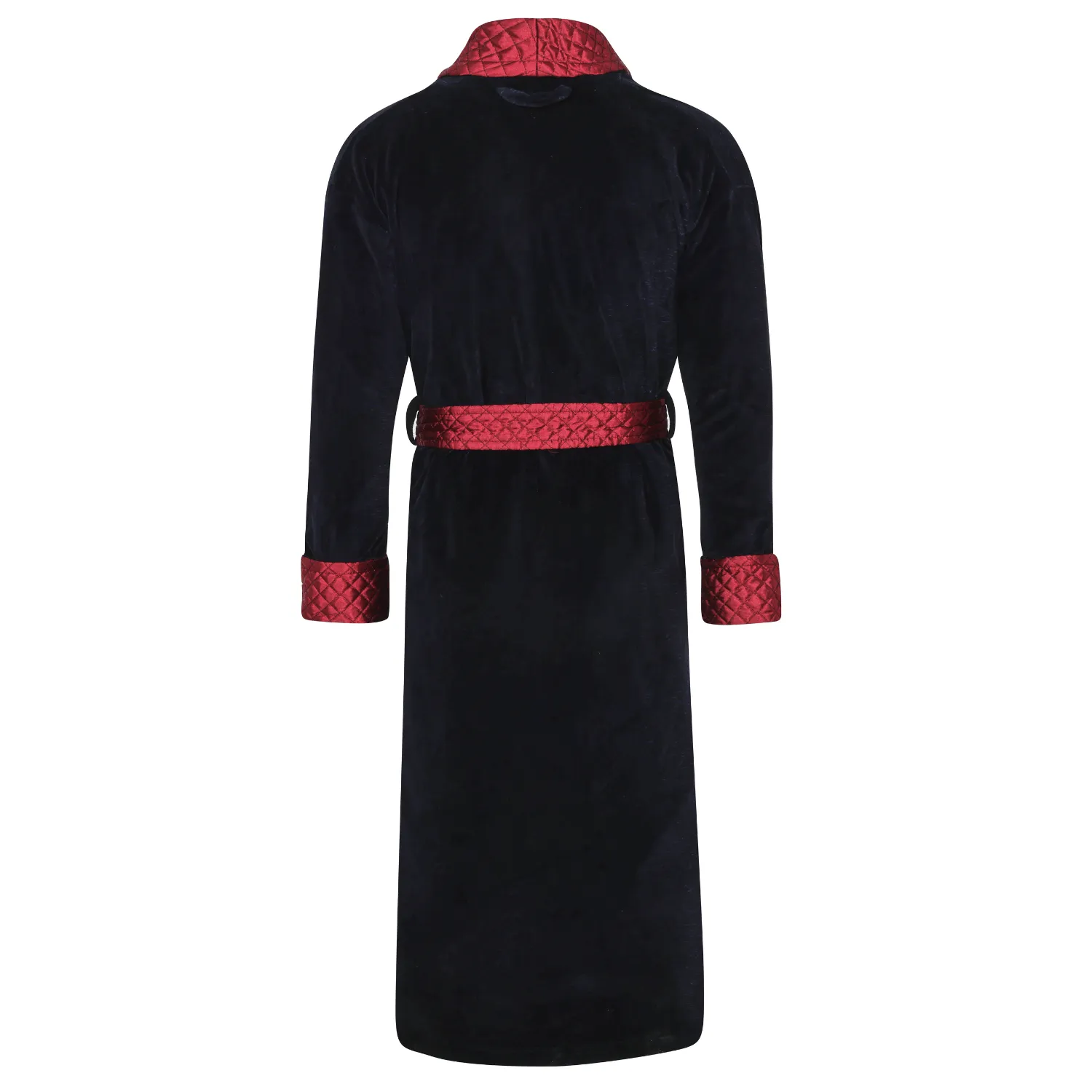 Mayfair Long Velvet Navy Smoking Jacket Robe