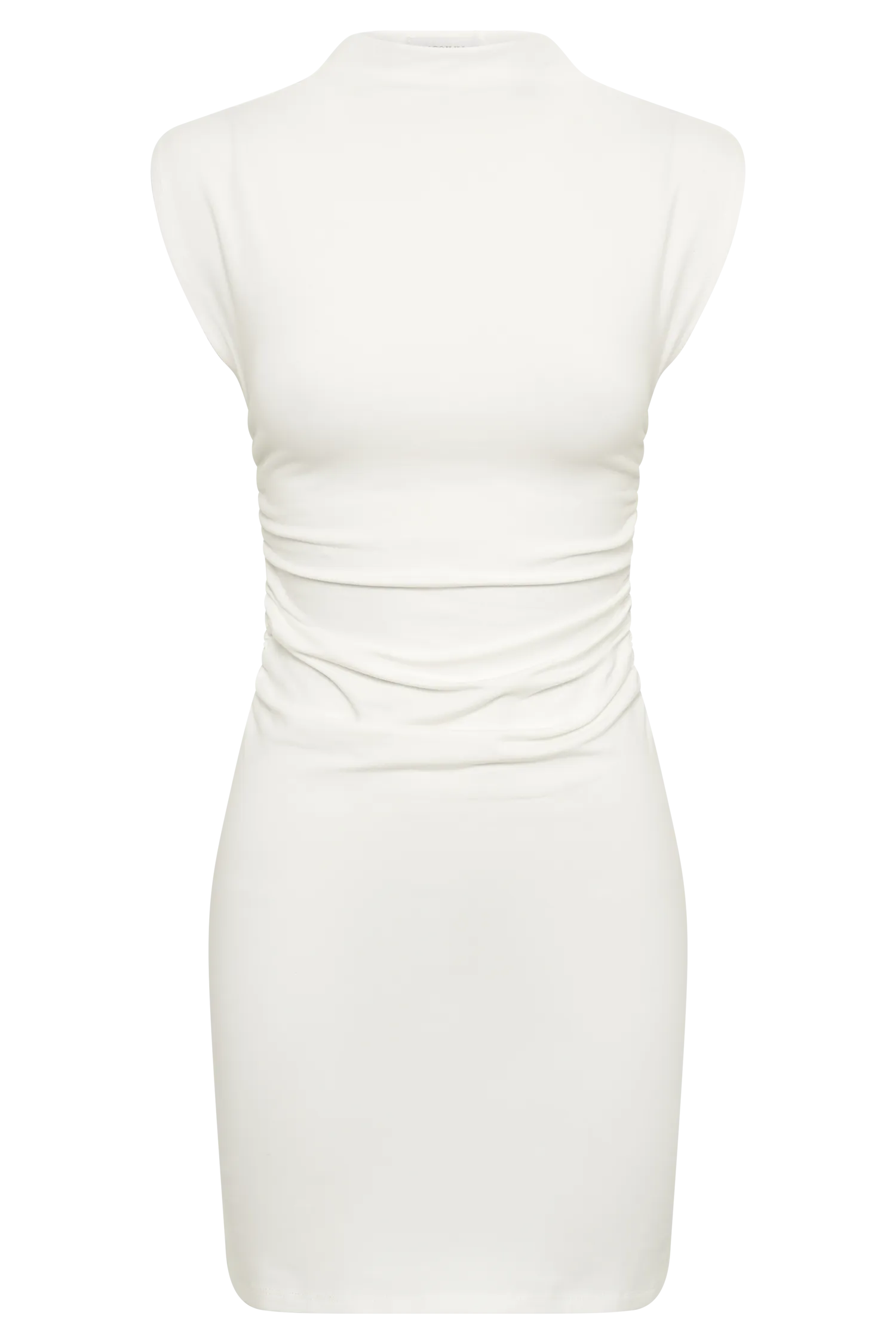 Melania High Neck Mini Dress - White