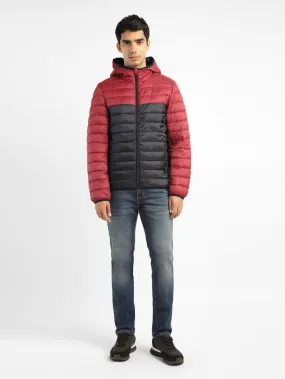 Men's Colorblock Red Quilted Jacket