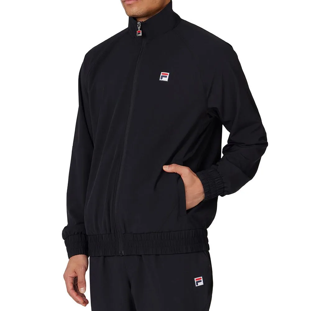 Men's Woven Court Track Tennis Jacket Black