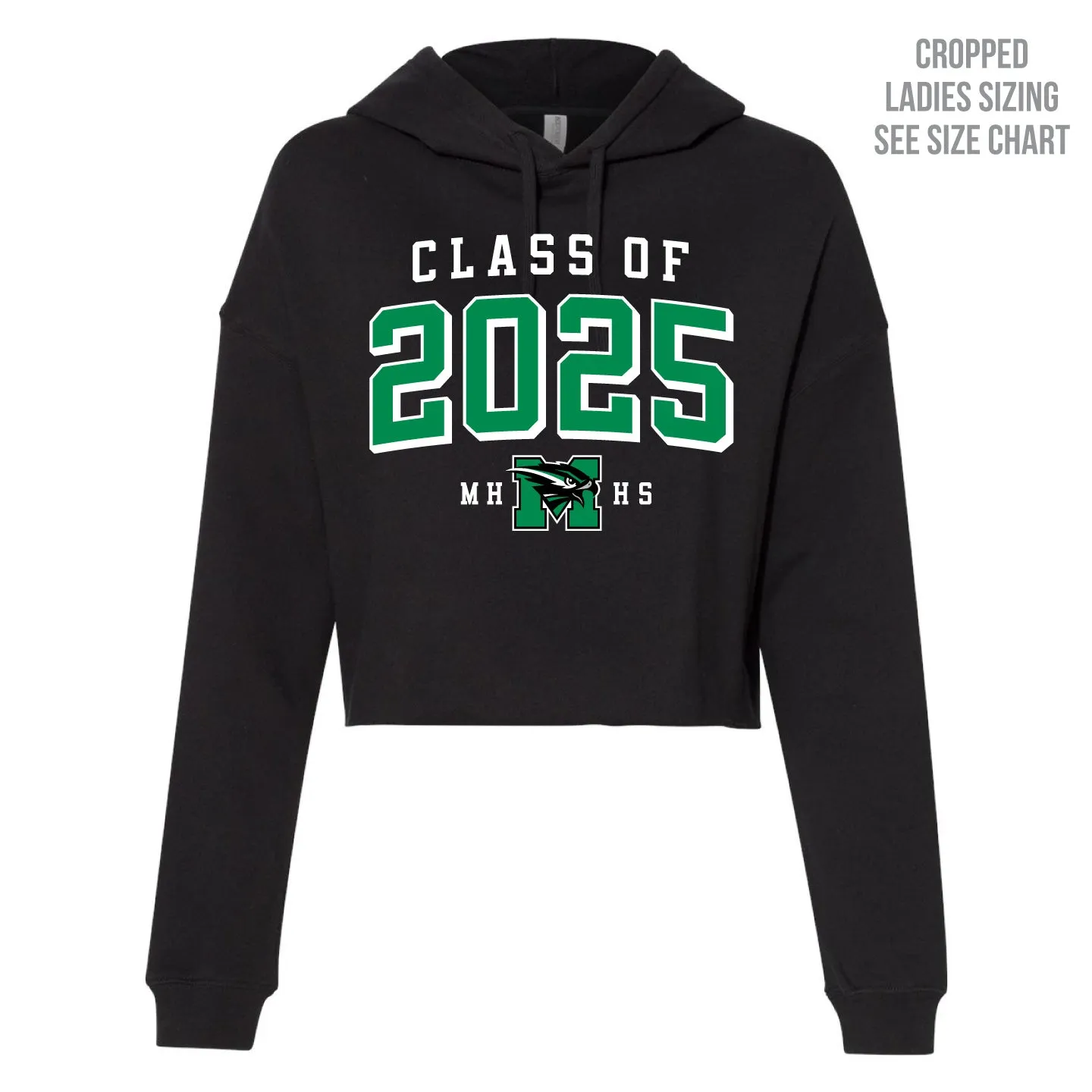 MHHS Grad 2025 Ladies Cropped Premium Hoodie (MHG25T001-AFX64CRP)